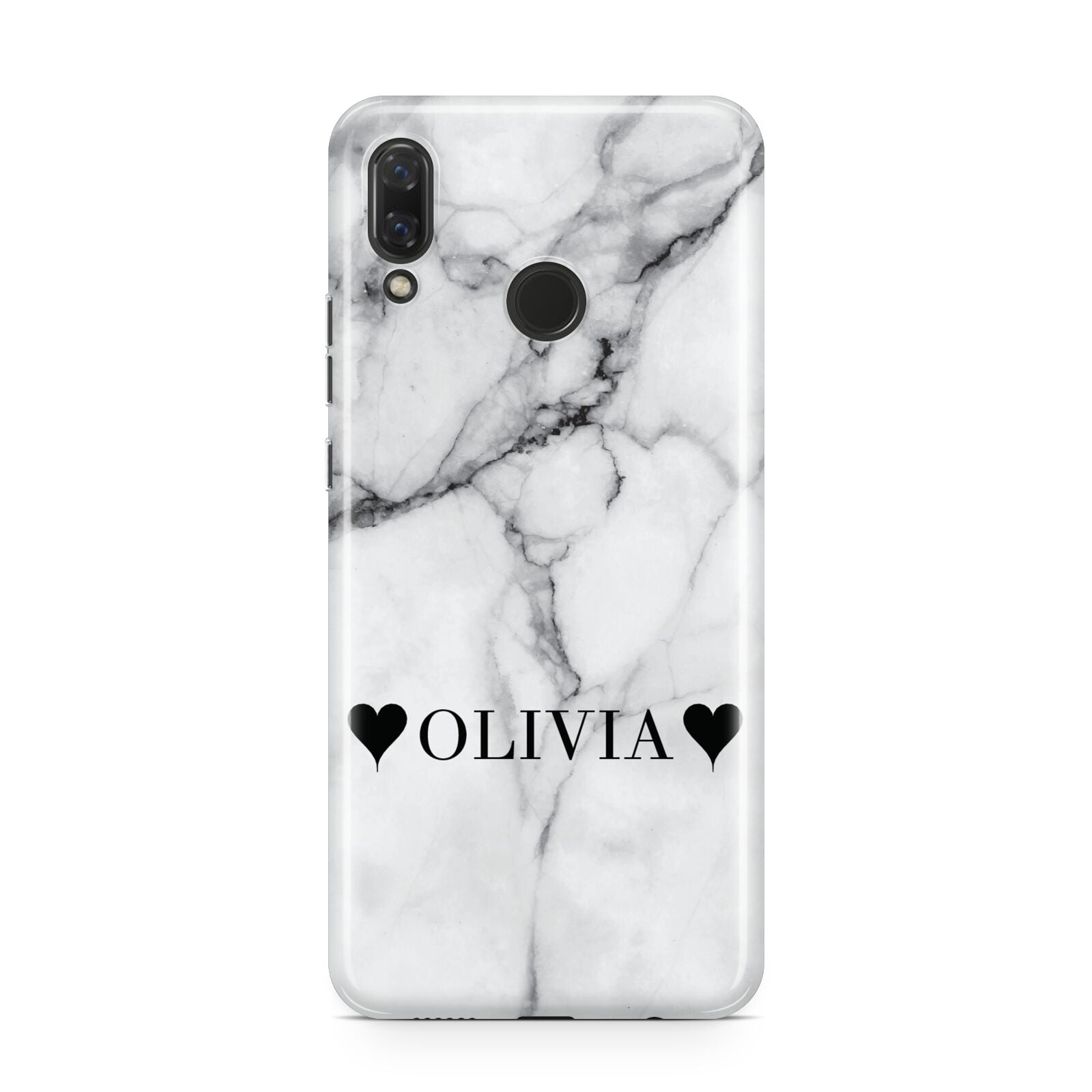 Personalised Love Hearts Marble Name Huawei Nova 3 Phone Case