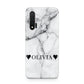 Personalised Love Hearts Marble Name Huawei Nova 6 Phone Case