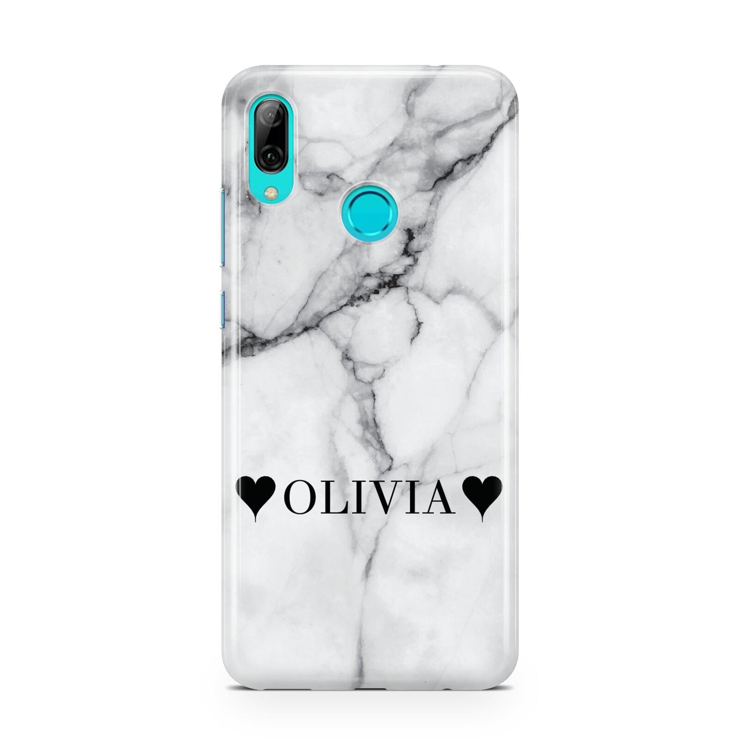 Personalised Love Hearts Marble Name Huawei P Smart 2019 Case