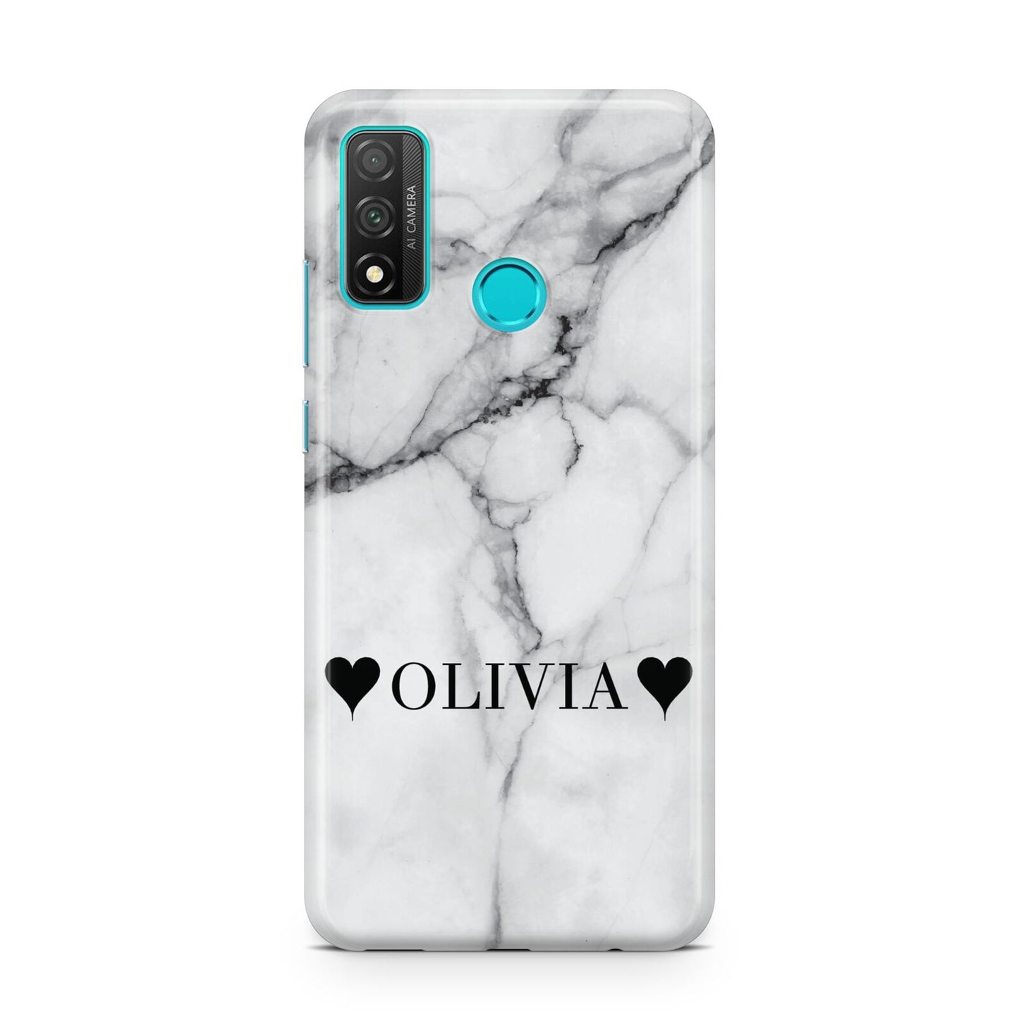 Personalised Love Hearts Marble Name Huawei P Smart 2020