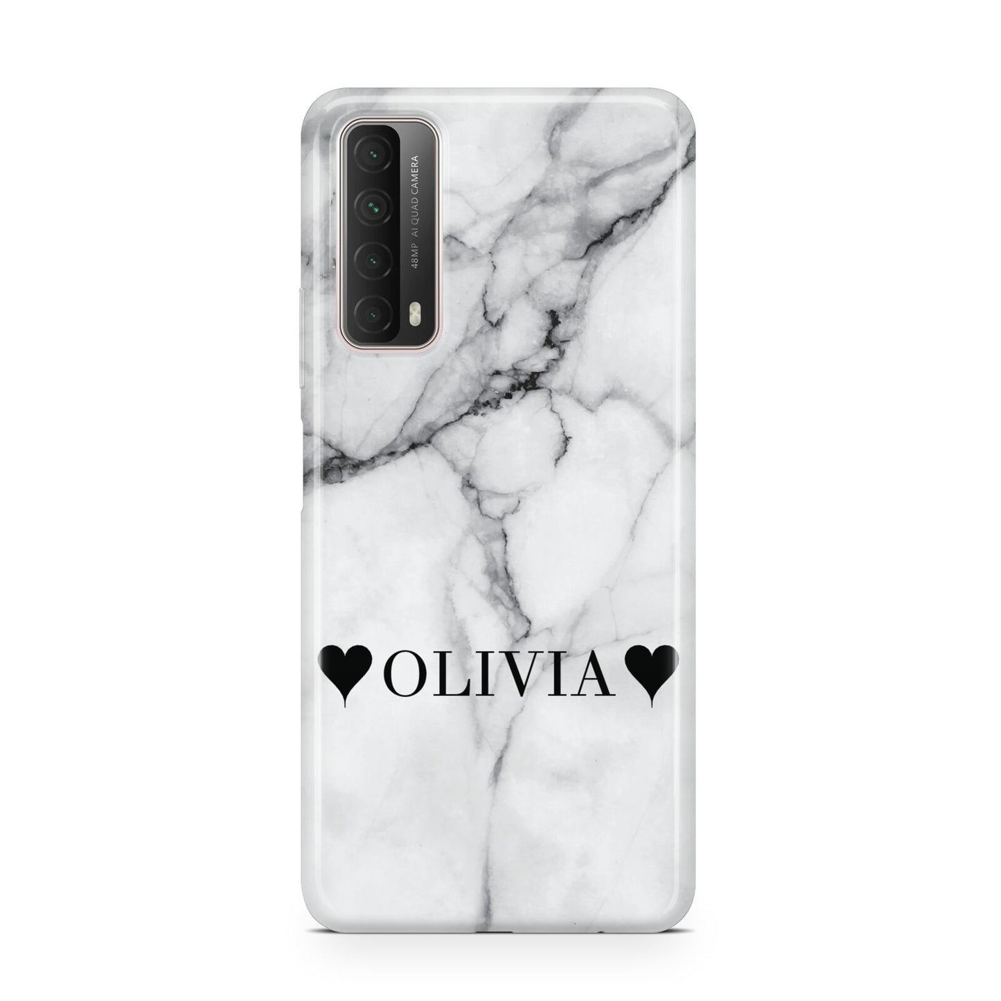 Personalised Love Hearts Marble Name Huawei P Smart 2021