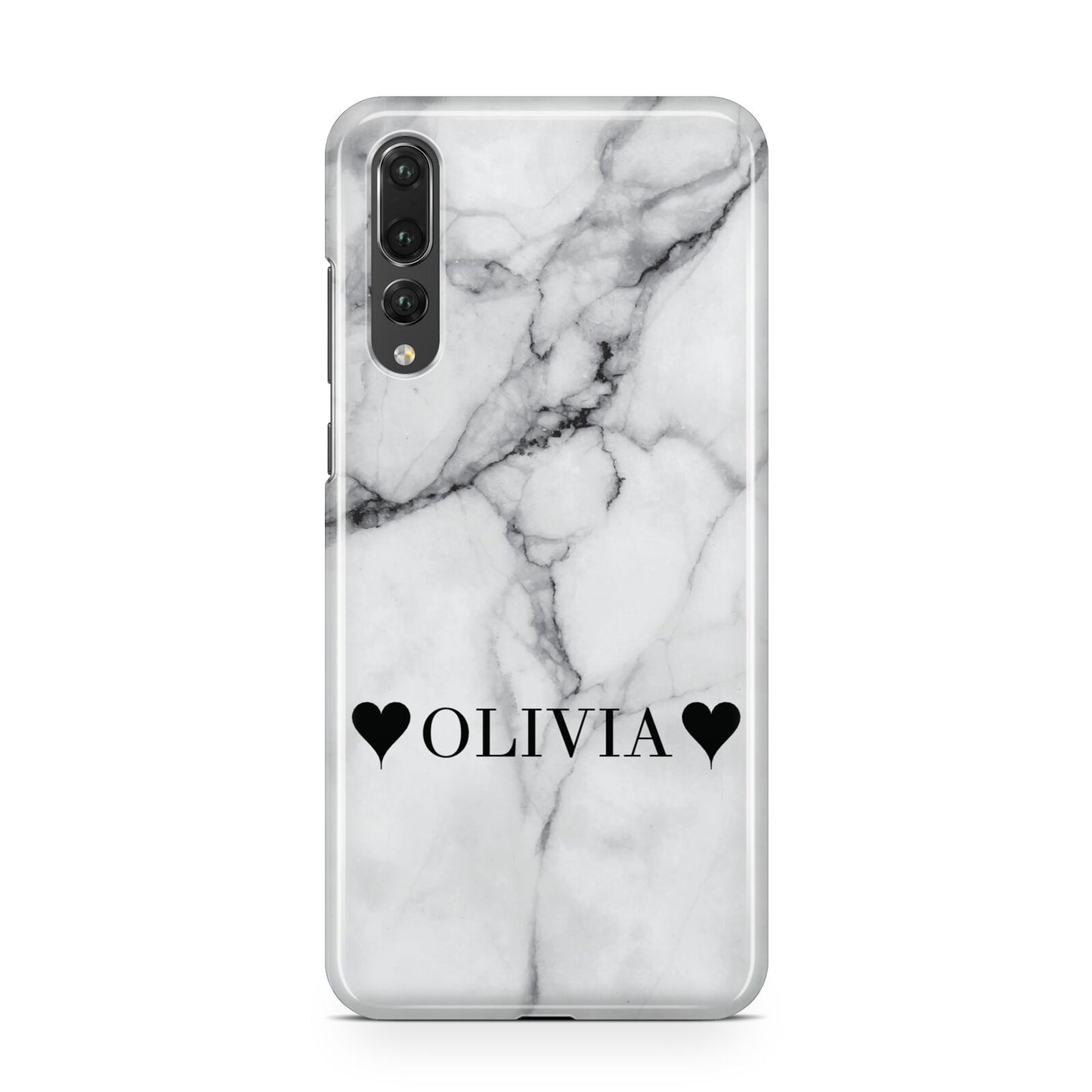 Personalised Love Hearts Marble Name Huawei P20 Pro Phone Case