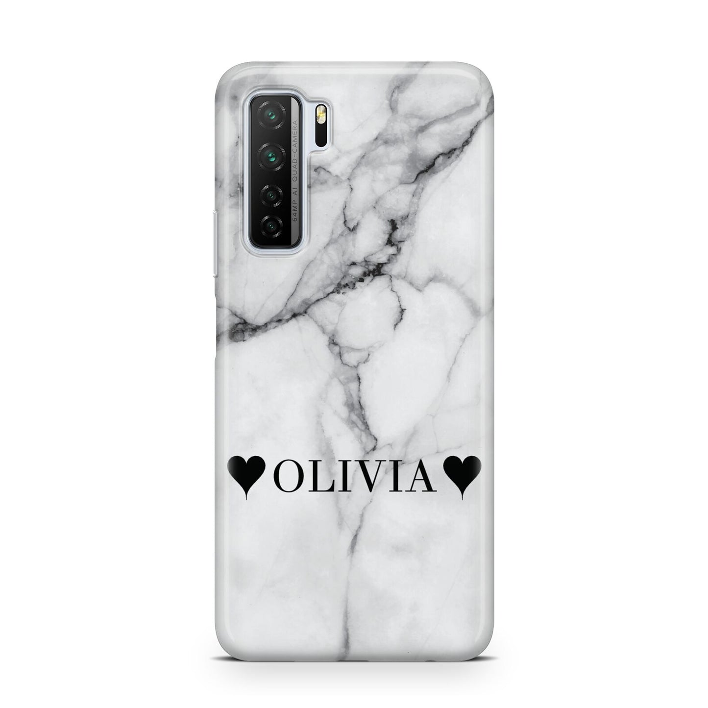Personalised Love Hearts Marble Name Huawei P40 Lite 5G Phone Case