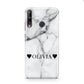 Personalised Love Hearts Marble Name Huawei P40 Lite E Phone Case