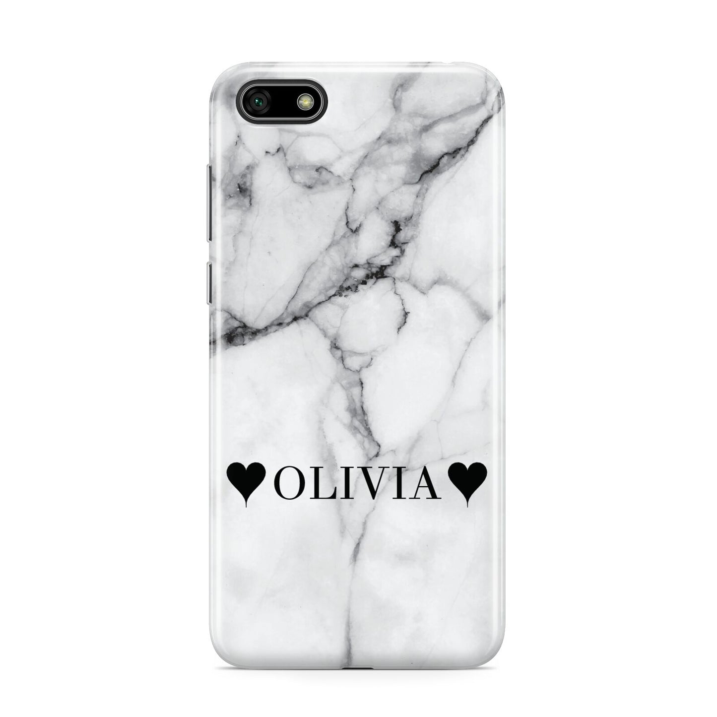 Personalised Love Hearts Marble Name Huawei Y5 Prime 2018 Phone Case