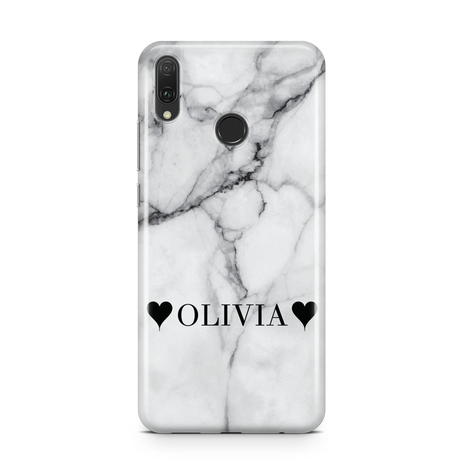 Personalised Love Hearts Marble Name Huawei Y9 2019