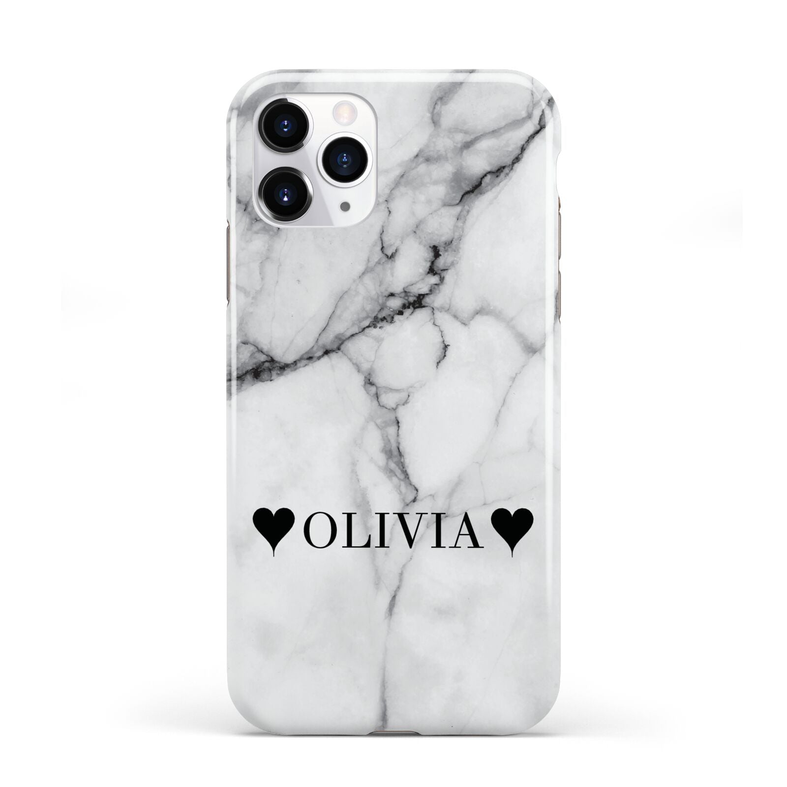 Personalised Love Hearts Marble Name iPhone 11 Pro 3D Tough Case