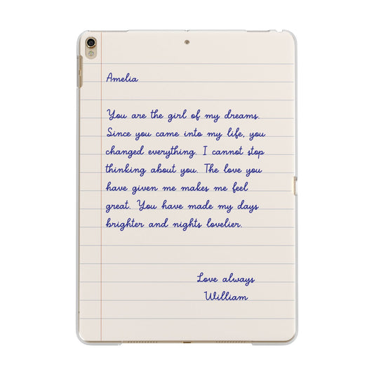 Personalised Love Letter Apple iPad Gold Case