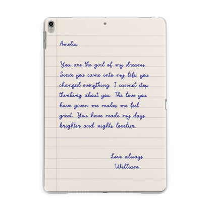 Personalised Love Letter Apple iPad Silver Case