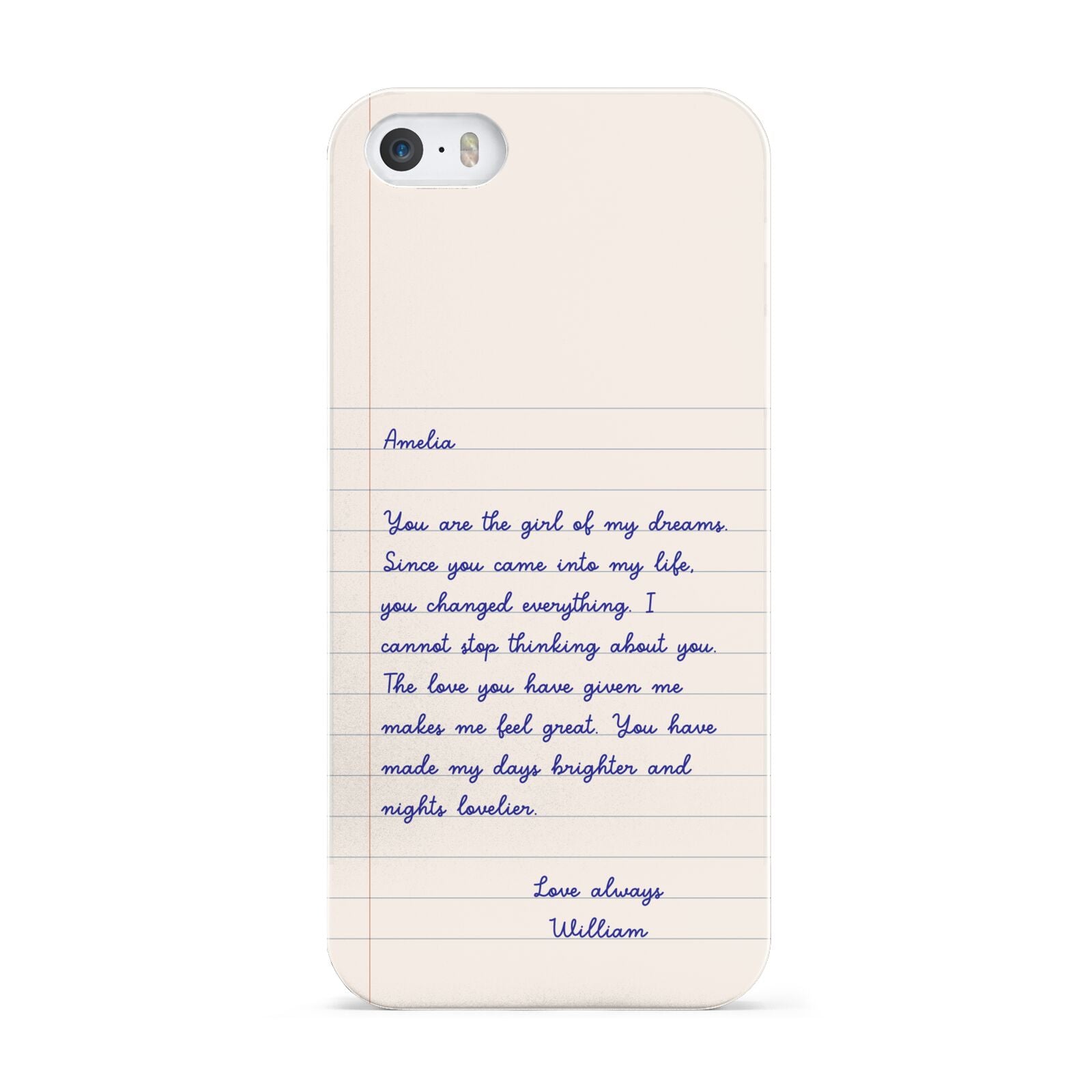 Personalised Love Letter Apple iPhone 5 Case