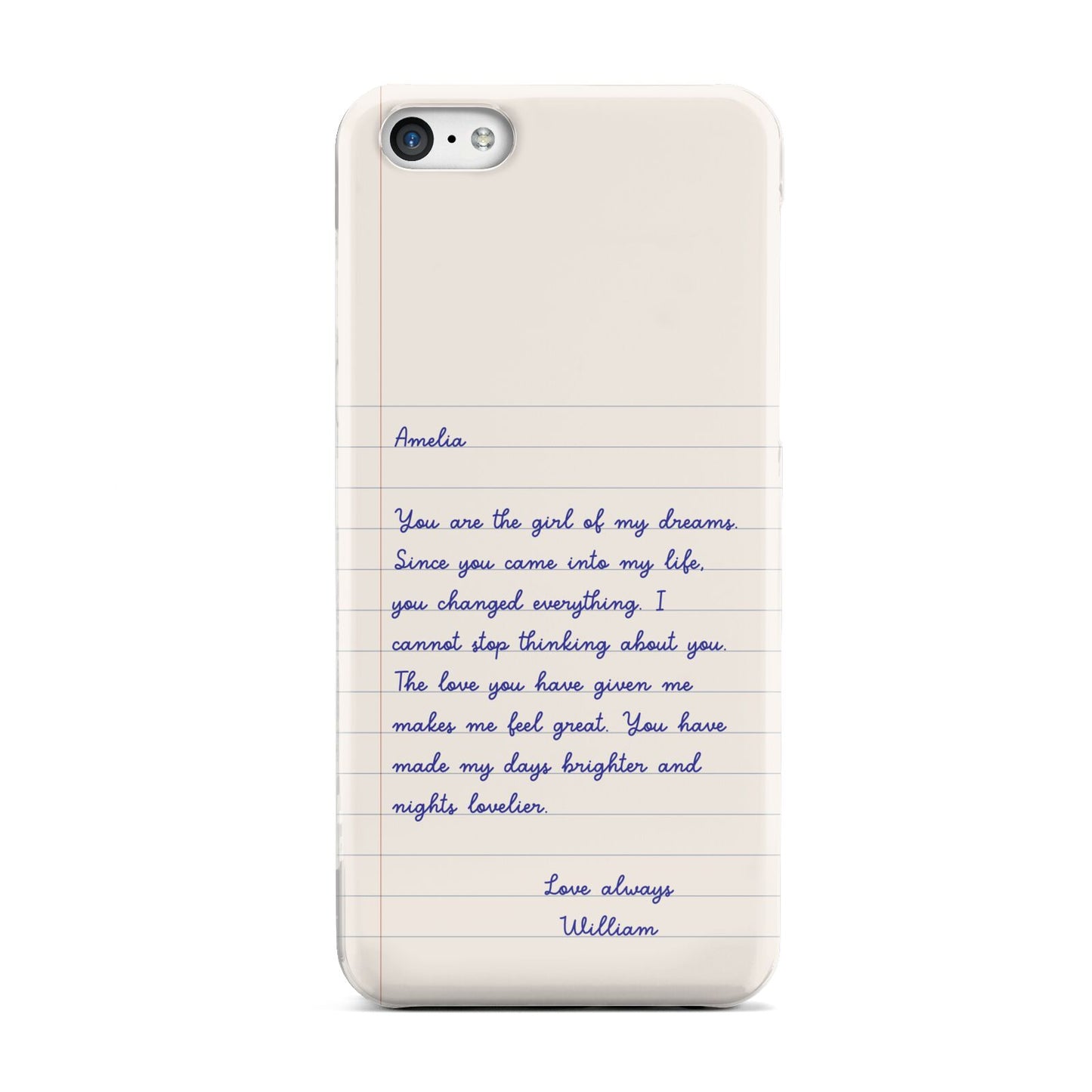 Personalised Love Letter Apple iPhone 5c Case