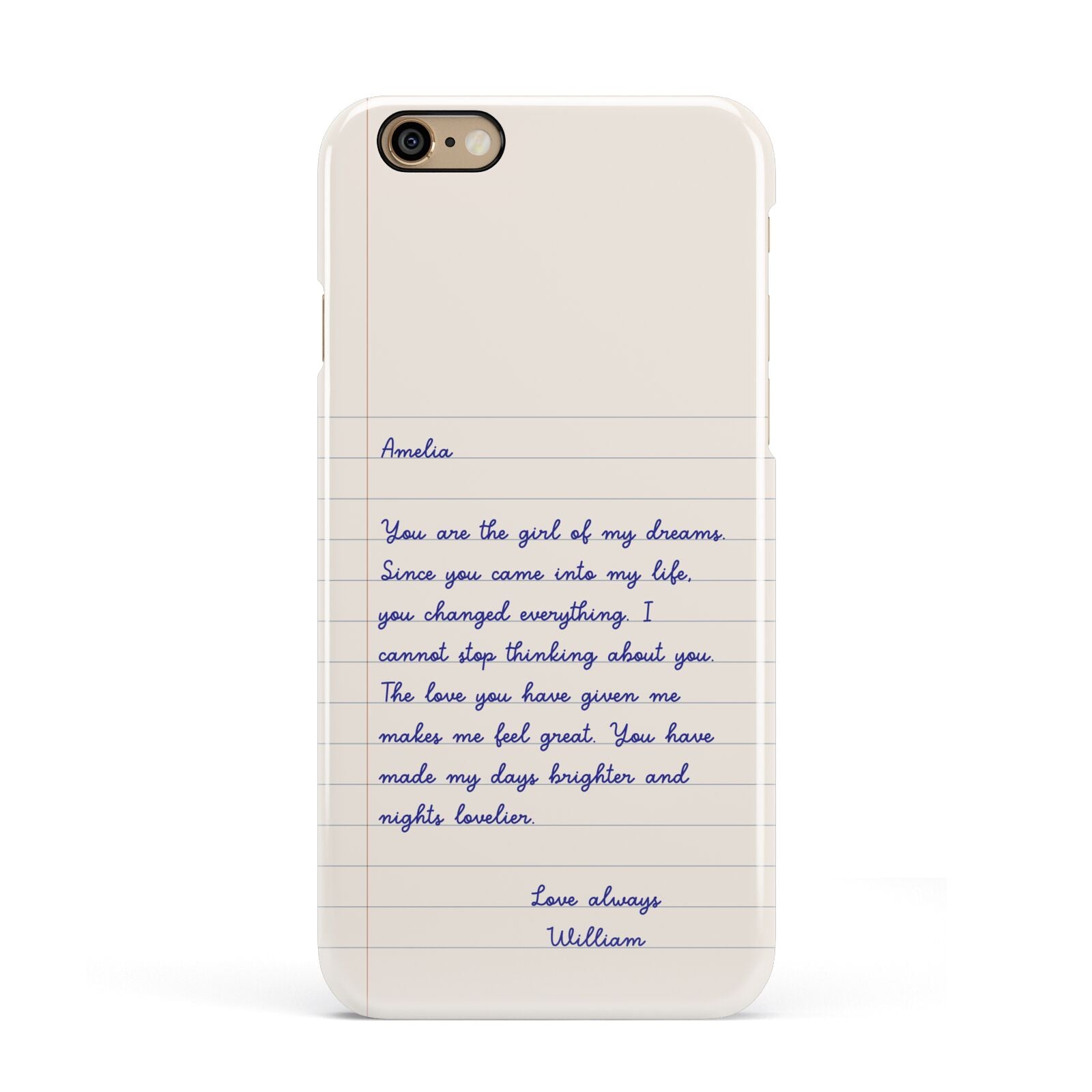 Personalised Love Letter Apple iPhone 6 3D Snap Case