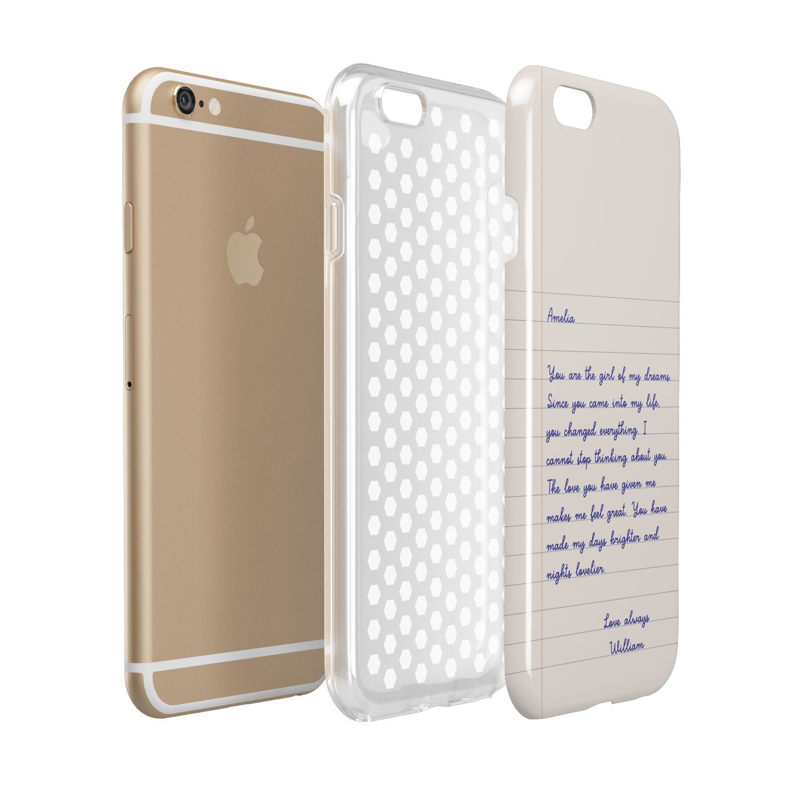 Personalised Love Letter Apple iPhone 6 3D Tough Case Expanded view