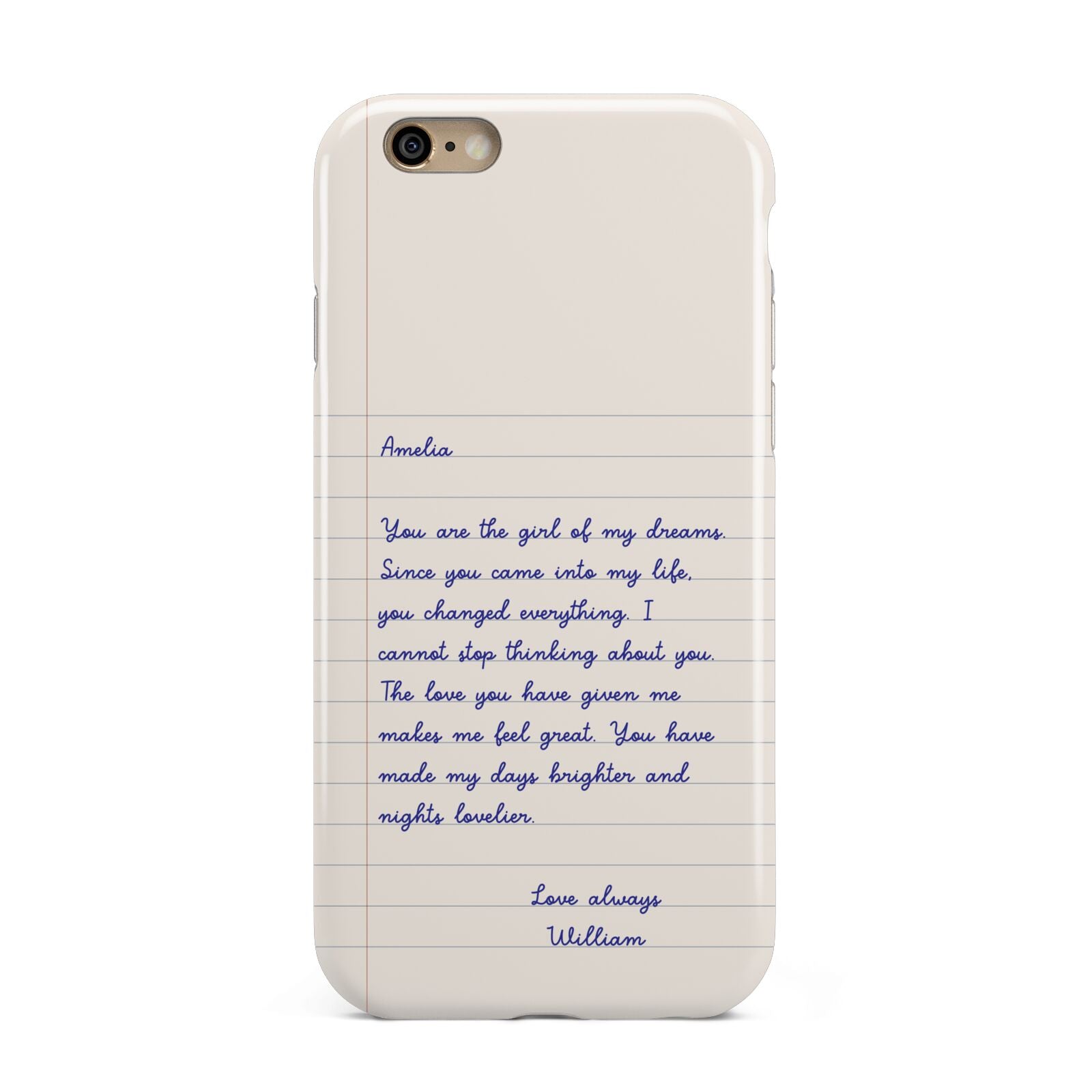 Personalised Love Letter Apple iPhone 6 3D Tough Case