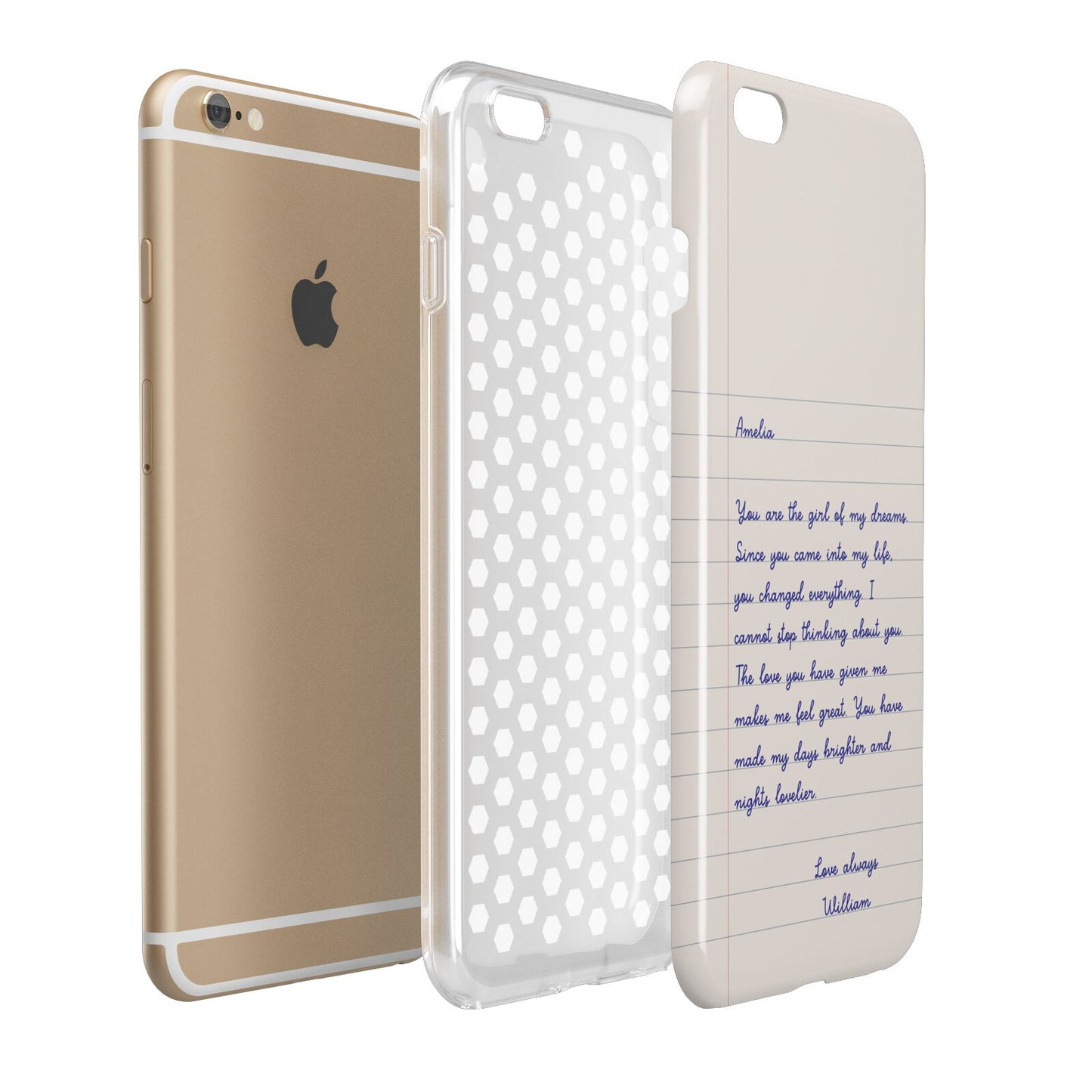 Personalised Love Letter Apple iPhone 6 Plus 3D Tough Case Expand Detail Image