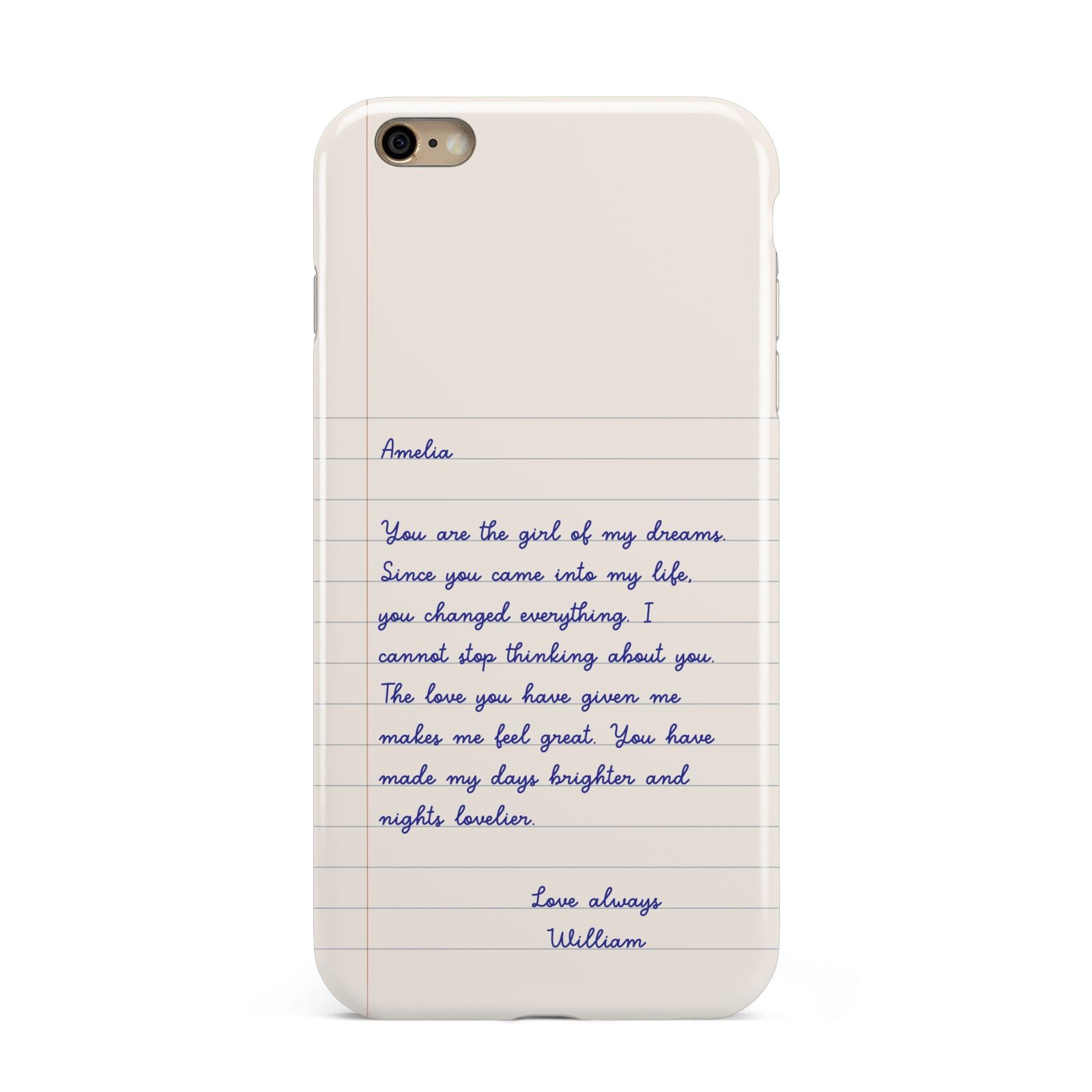 Personalised Love Letter Apple iPhone 6 Plus 3D Tough Case