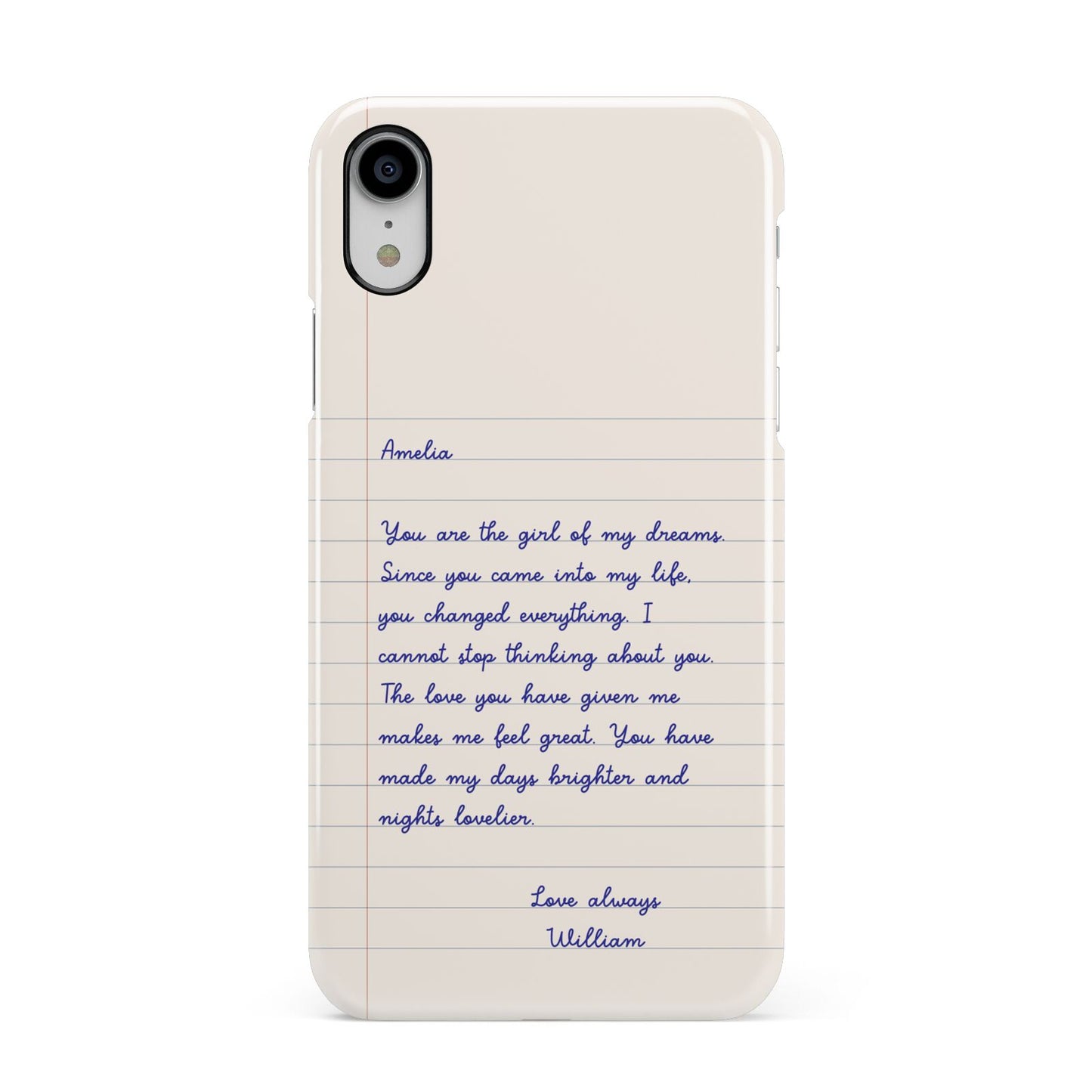 Personalised Love Letter Apple iPhone XR White 3D Snap Case