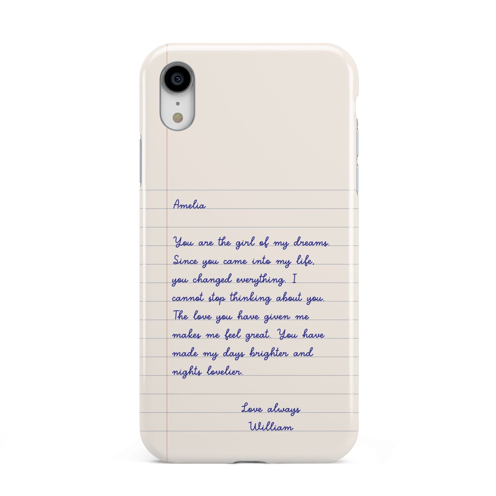 Personalised Love Letter Apple iPhone XR White 3D Tough Case