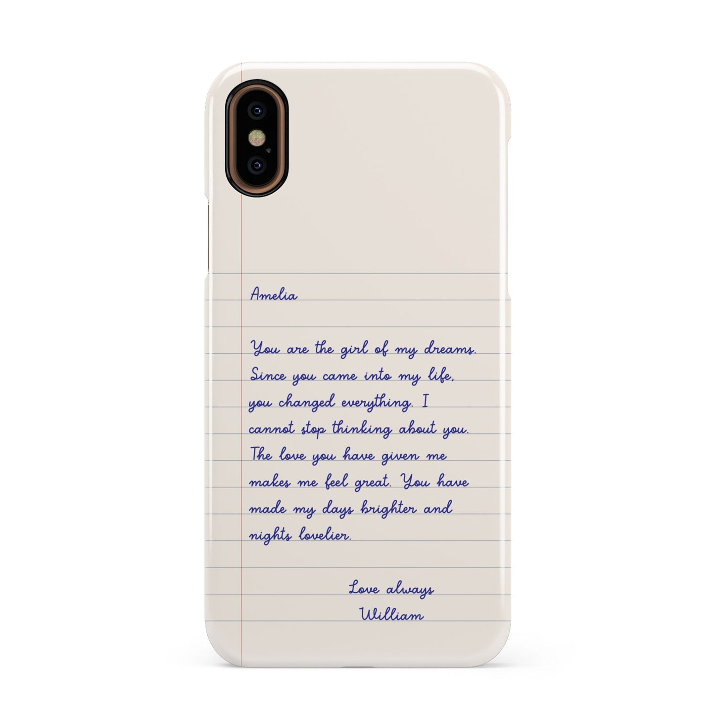 Personalised Love Letter Apple iPhone XS 3D Snap Case