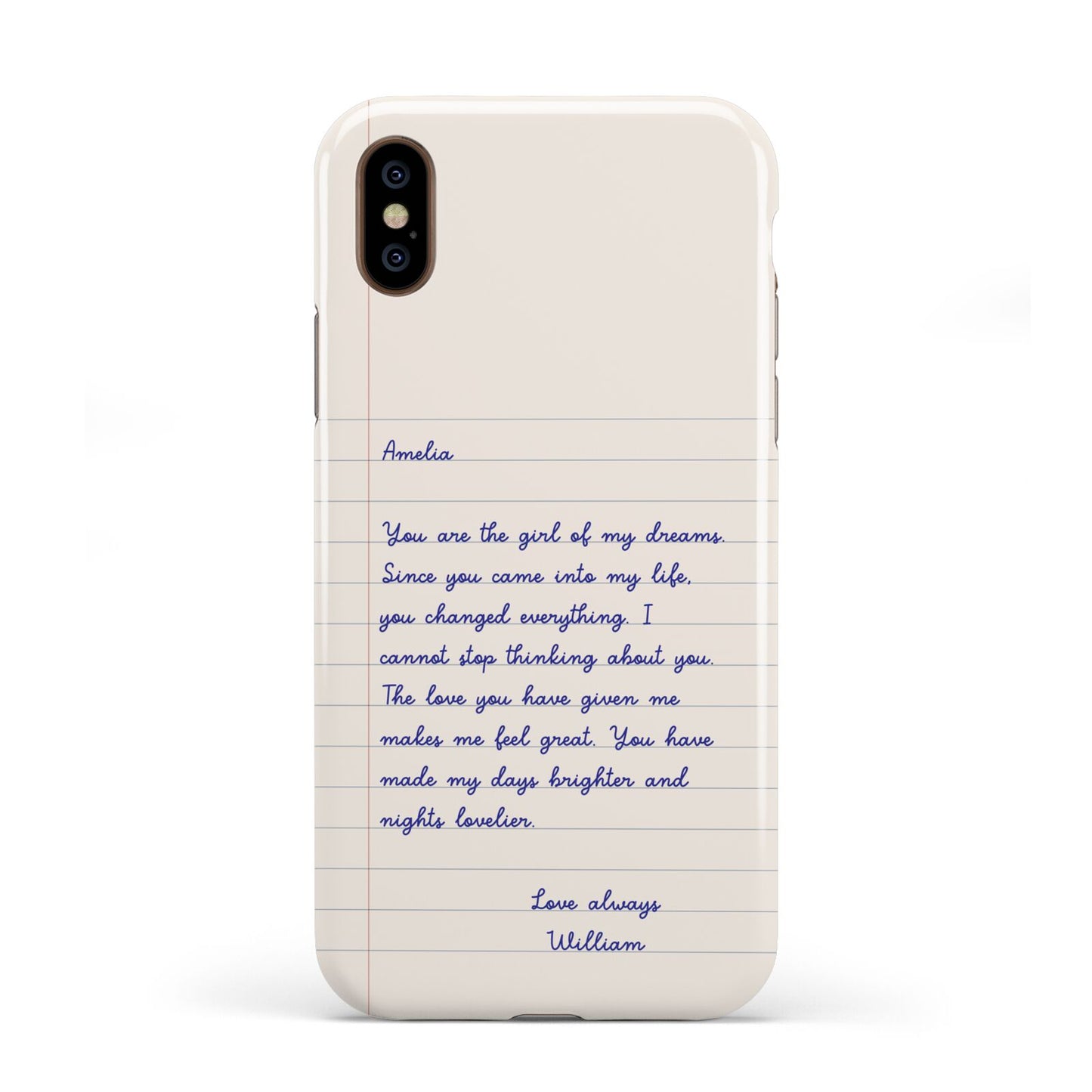 Personalised Love Letter Apple iPhone XS 3D Tough