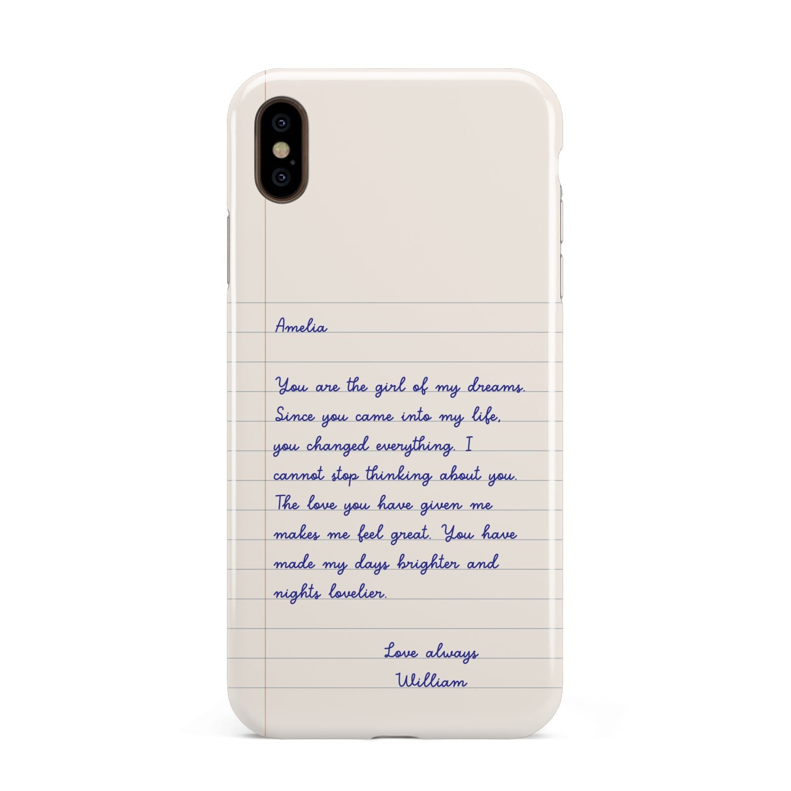 Personalised Love Letter Apple iPhone Xs Max 3D Tough Case