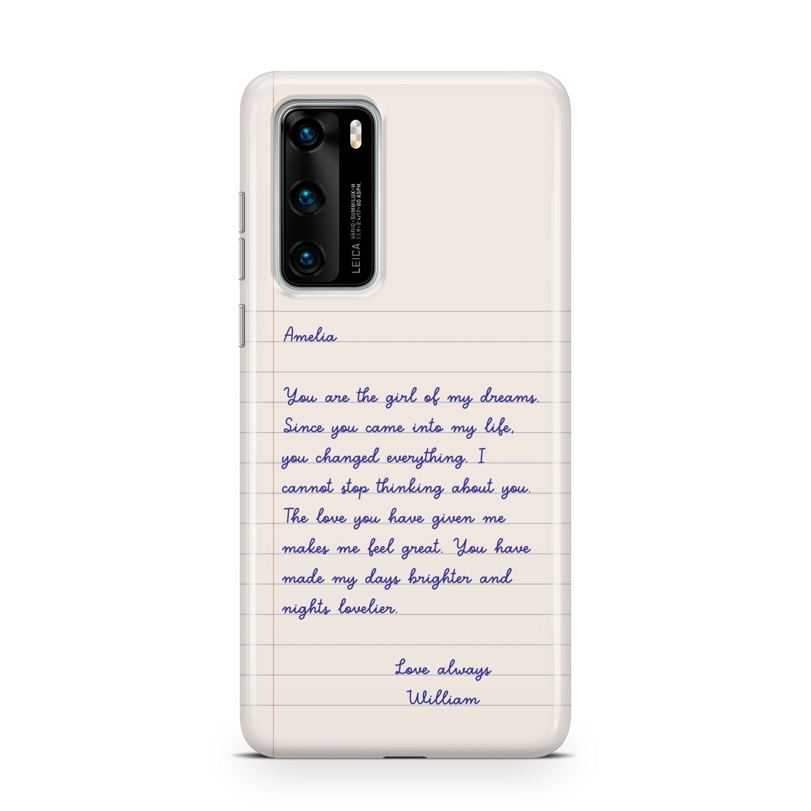 Personalised Love Letter Huawei P40 Phone Case