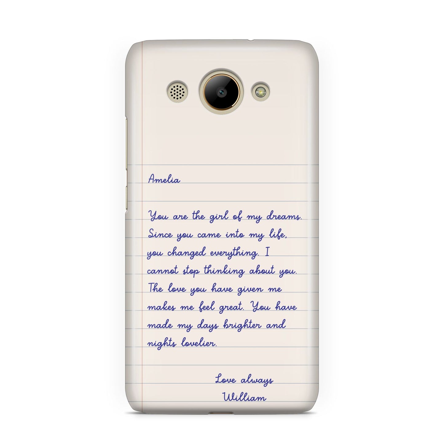 Personalised Love Letter Huawei Y3 2017