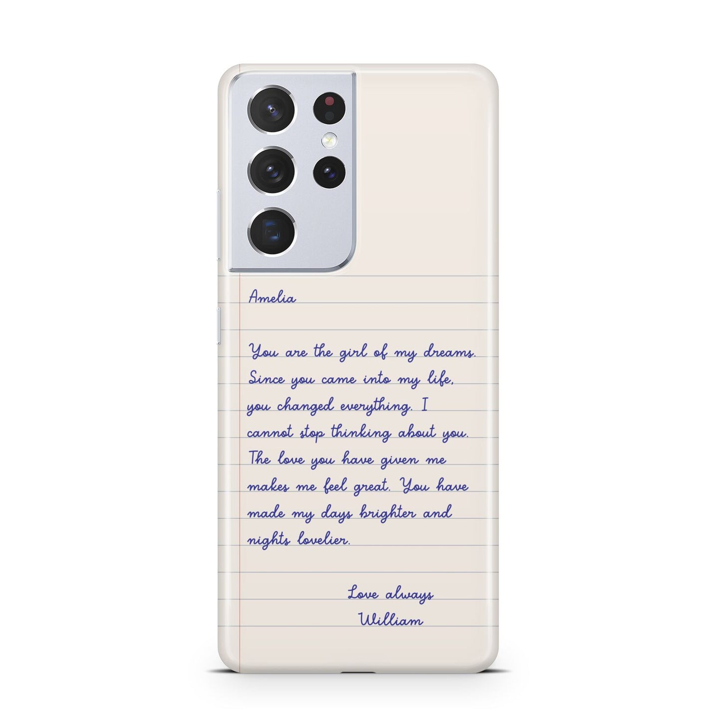 Personalised Love Letter Samsung S21 Ultra Case