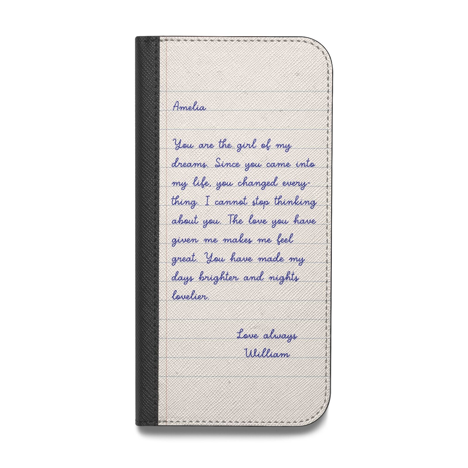 Personalised Love Letter Vegan Leather Flip Samsung Case