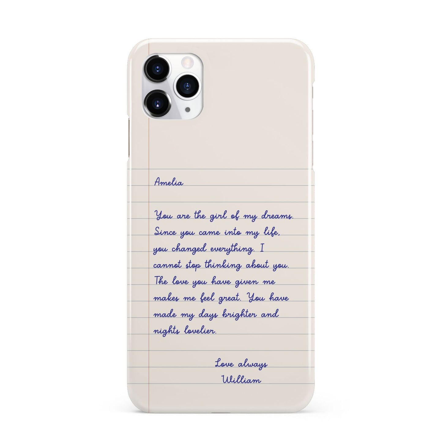 Personalised Love Letter iPhone 11 Pro Max 3D Snap Case