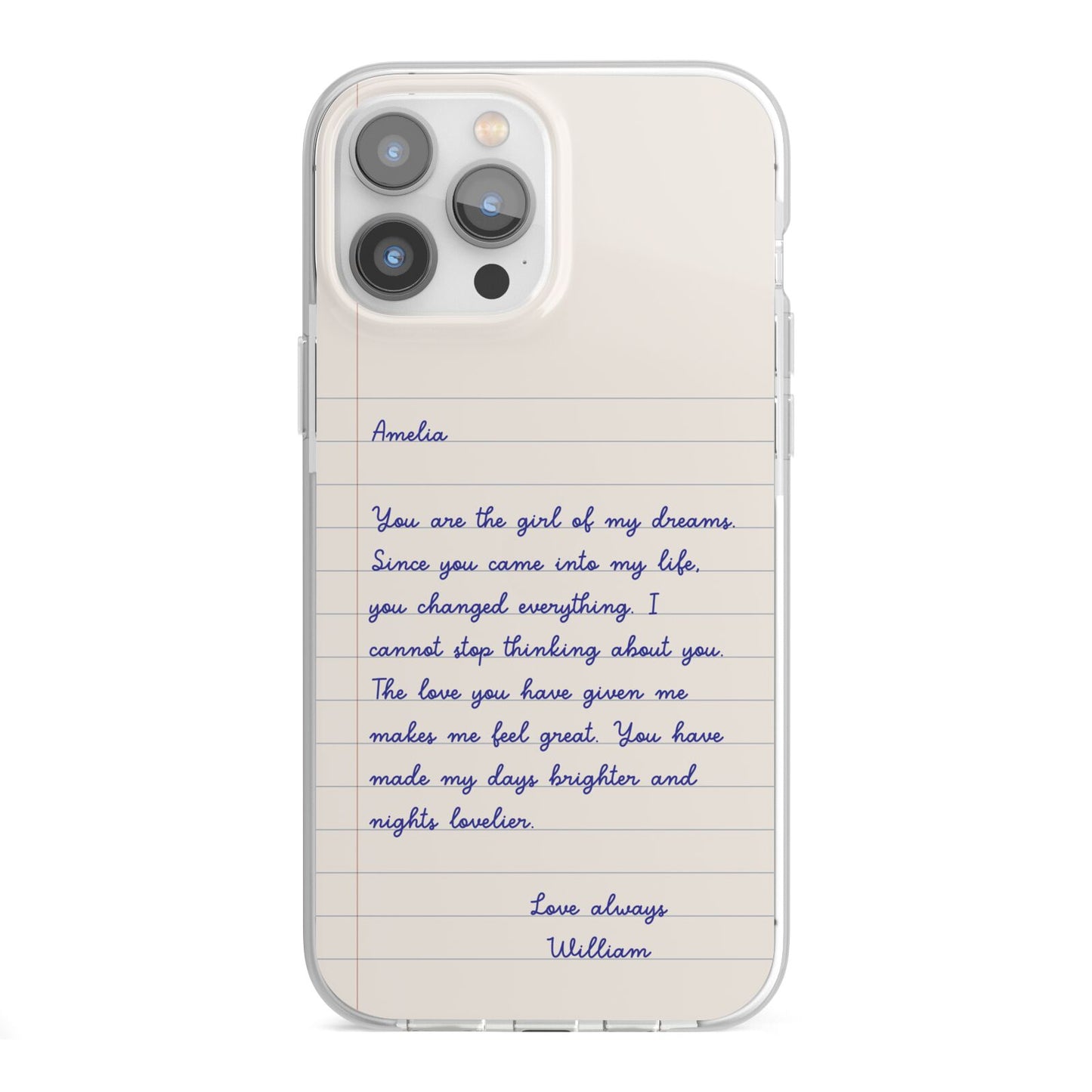 Personalised Love Letter iPhone 13 Pro Max TPU Impact Case with White Edges