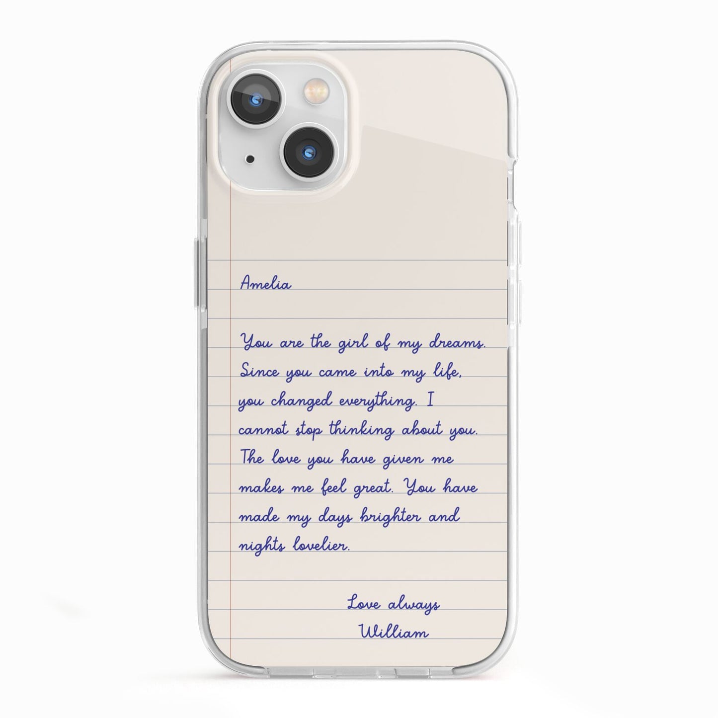 Personalised Love Letter iPhone 13 TPU Impact Case with White Edges