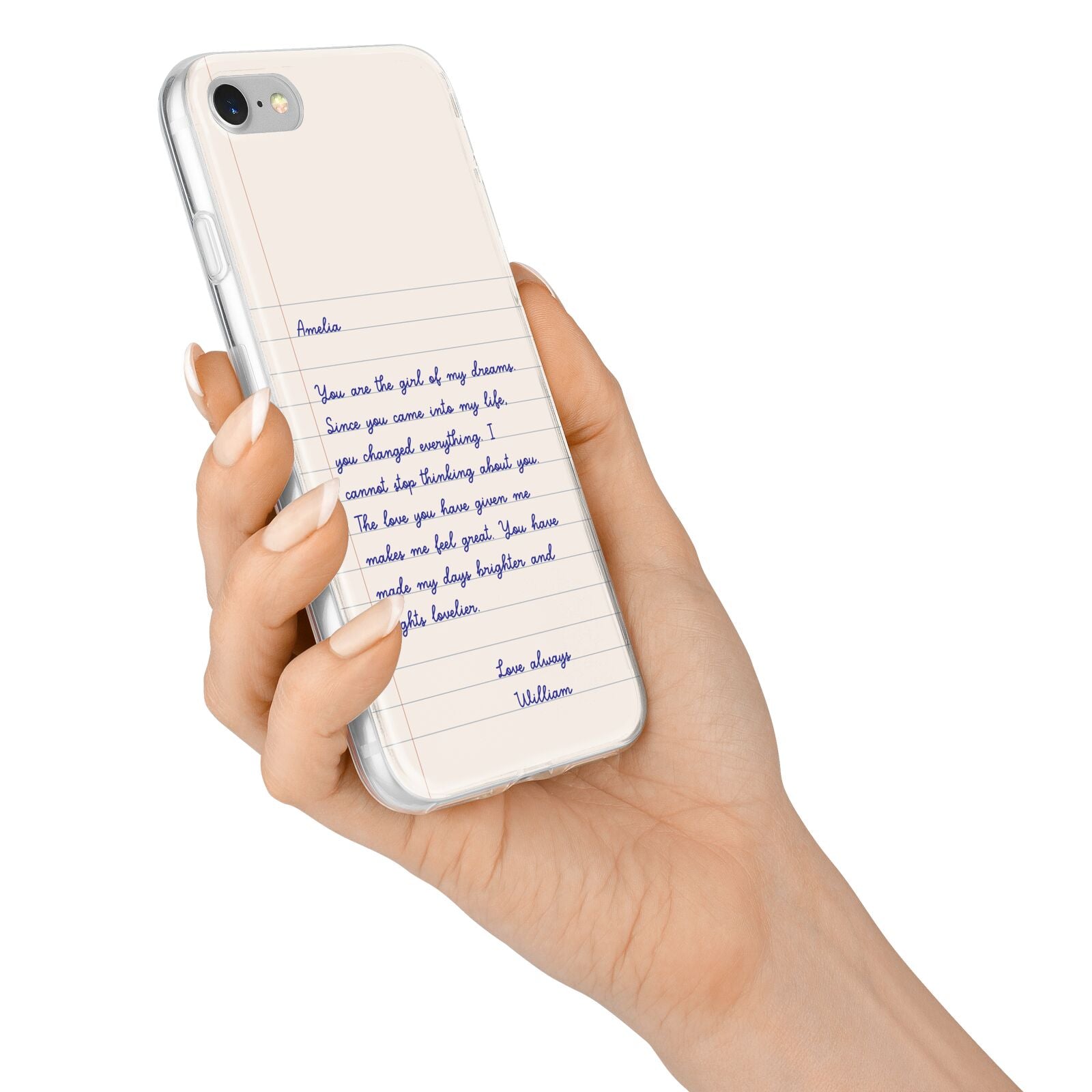 Personalised Love Letter iPhone 7 Bumper Case on Silver iPhone Alternative Image