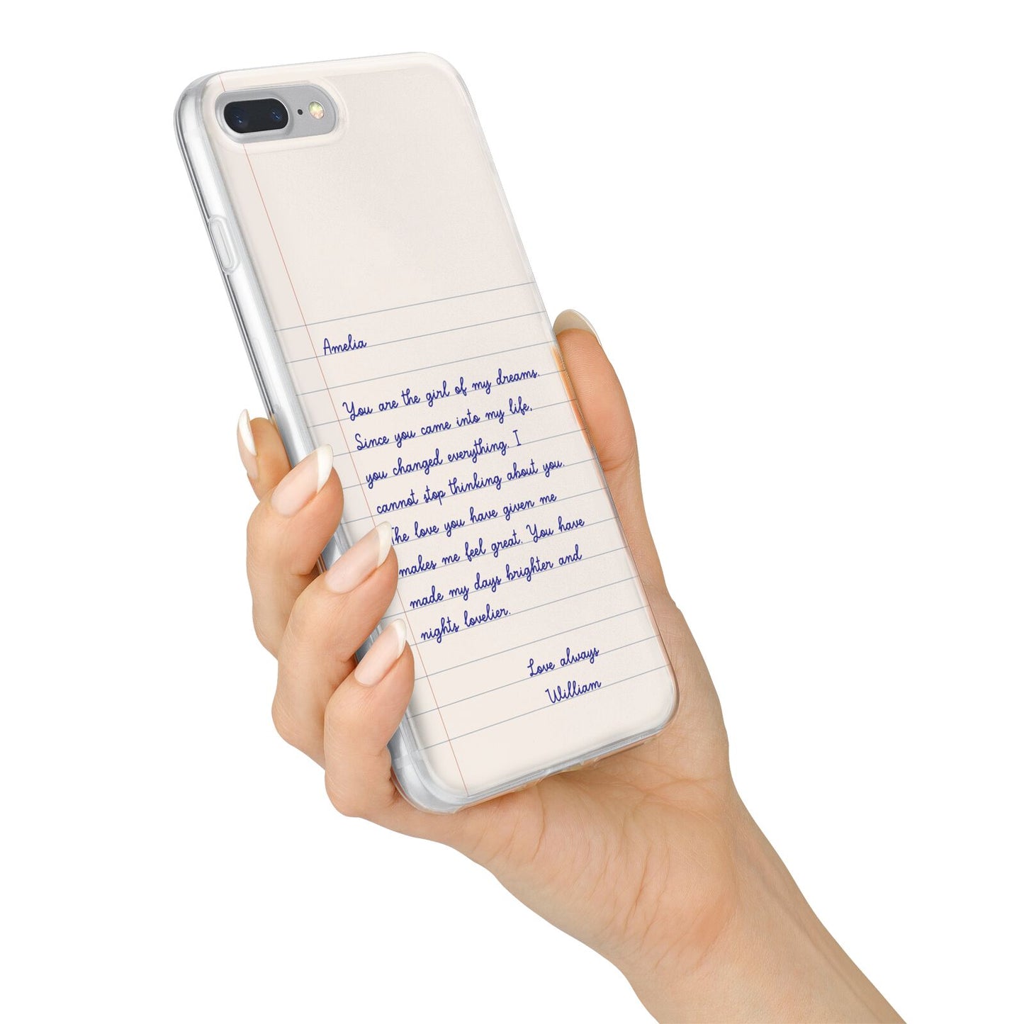 Personalised Love Letter iPhone 7 Plus Bumper Case on Silver iPhone Alternative Image