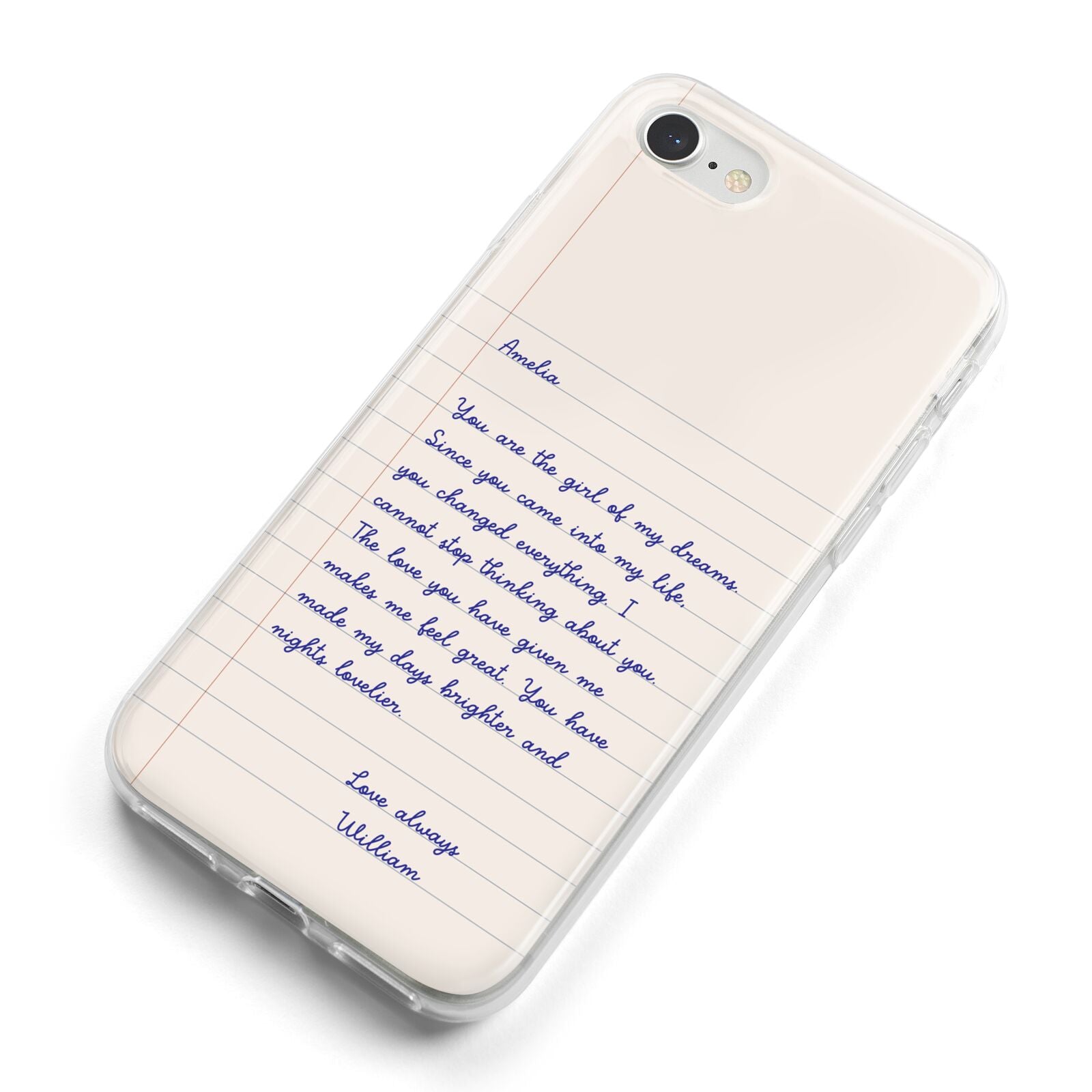 Personalised Love Letter iPhone 8 Bumper Case on Silver iPhone Alternative Image