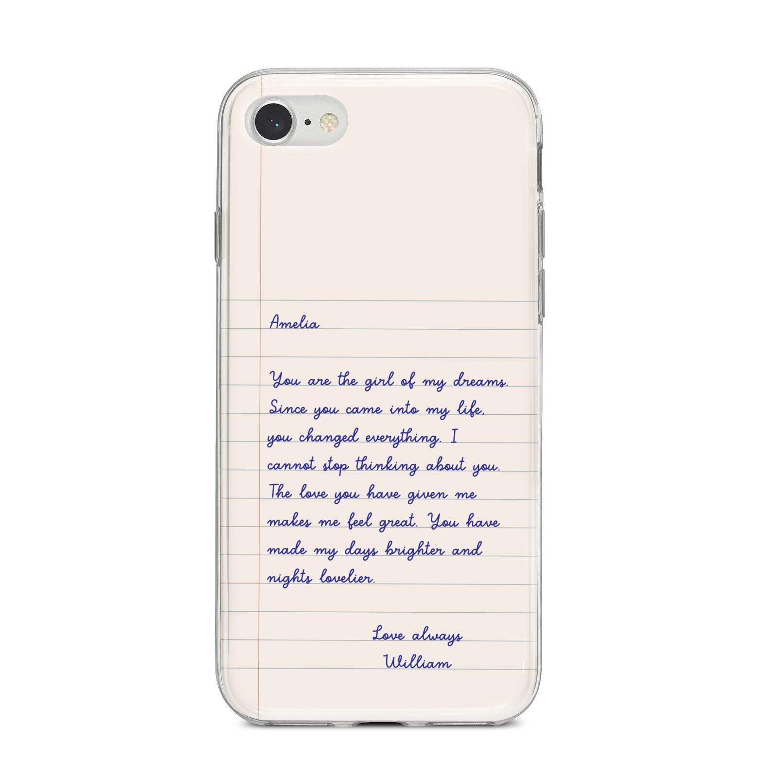 Personalised Love Letter iPhone 8 Bumper Case on Silver iPhone