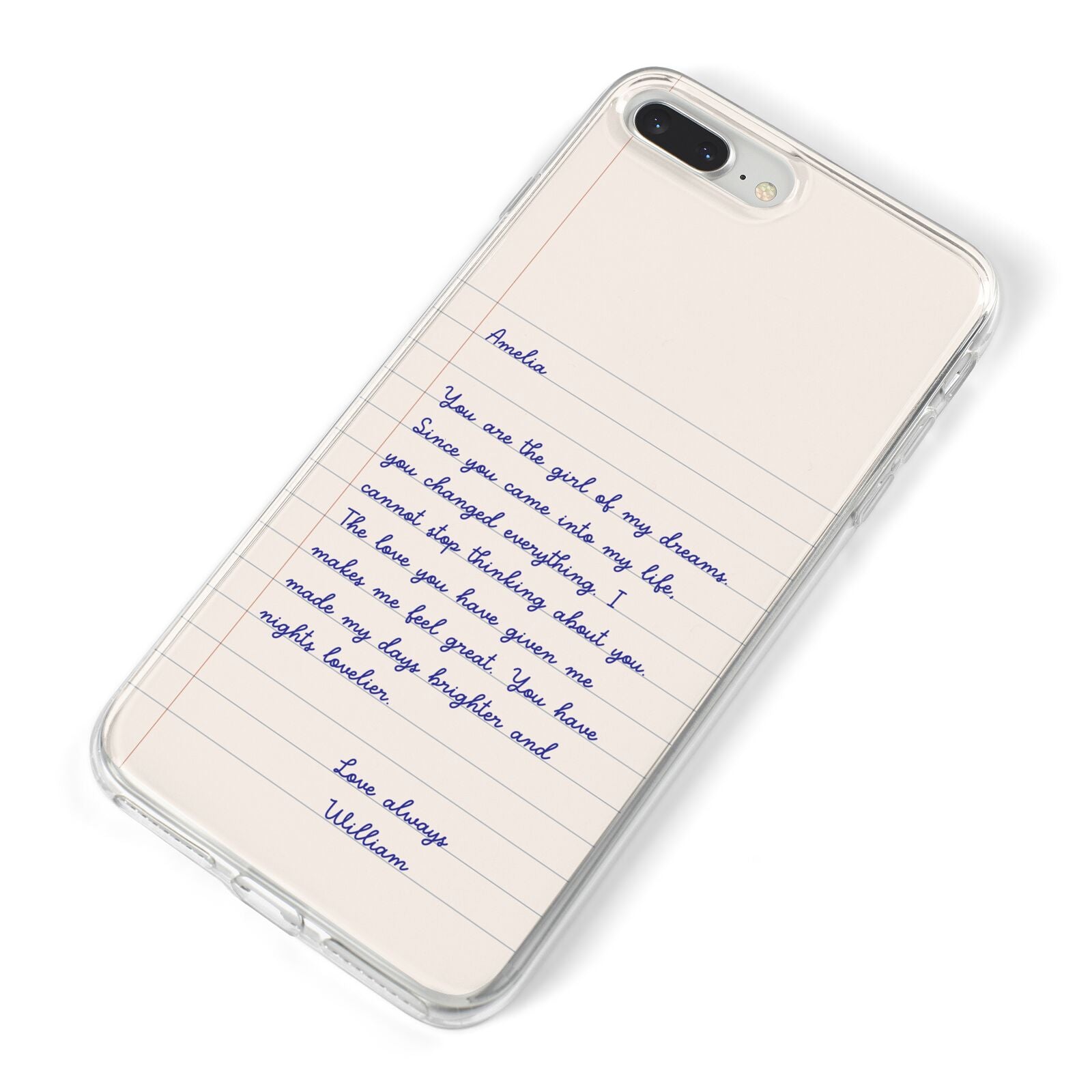 Personalised Love Letter iPhone 8 Plus Bumper Case on Silver iPhone Alternative Image