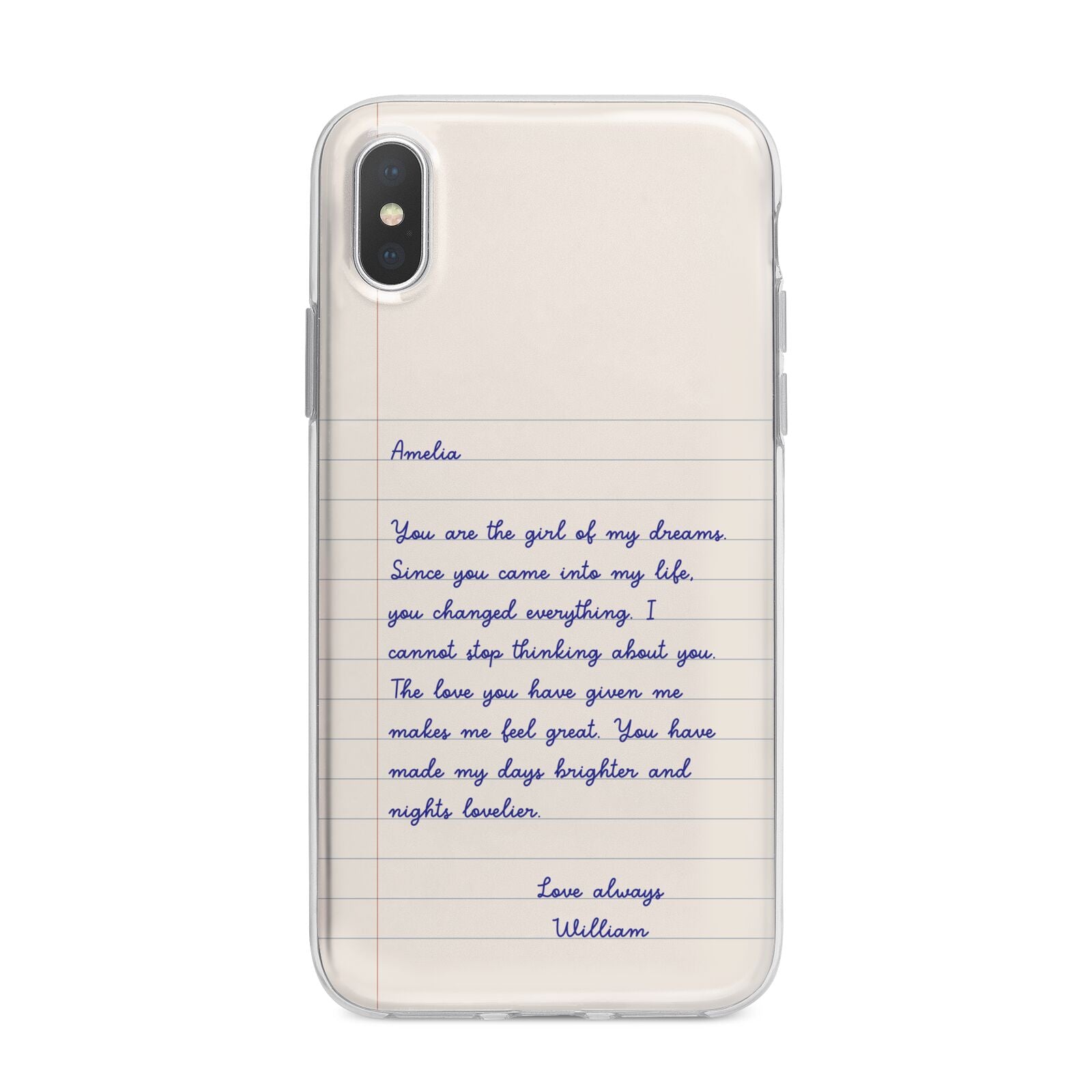 Personalised Love Letter iPhone X Bumper Case on Silver iPhone Alternative Image 1