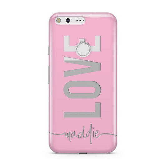 Personalised Love See Through Name Google Pixel Case