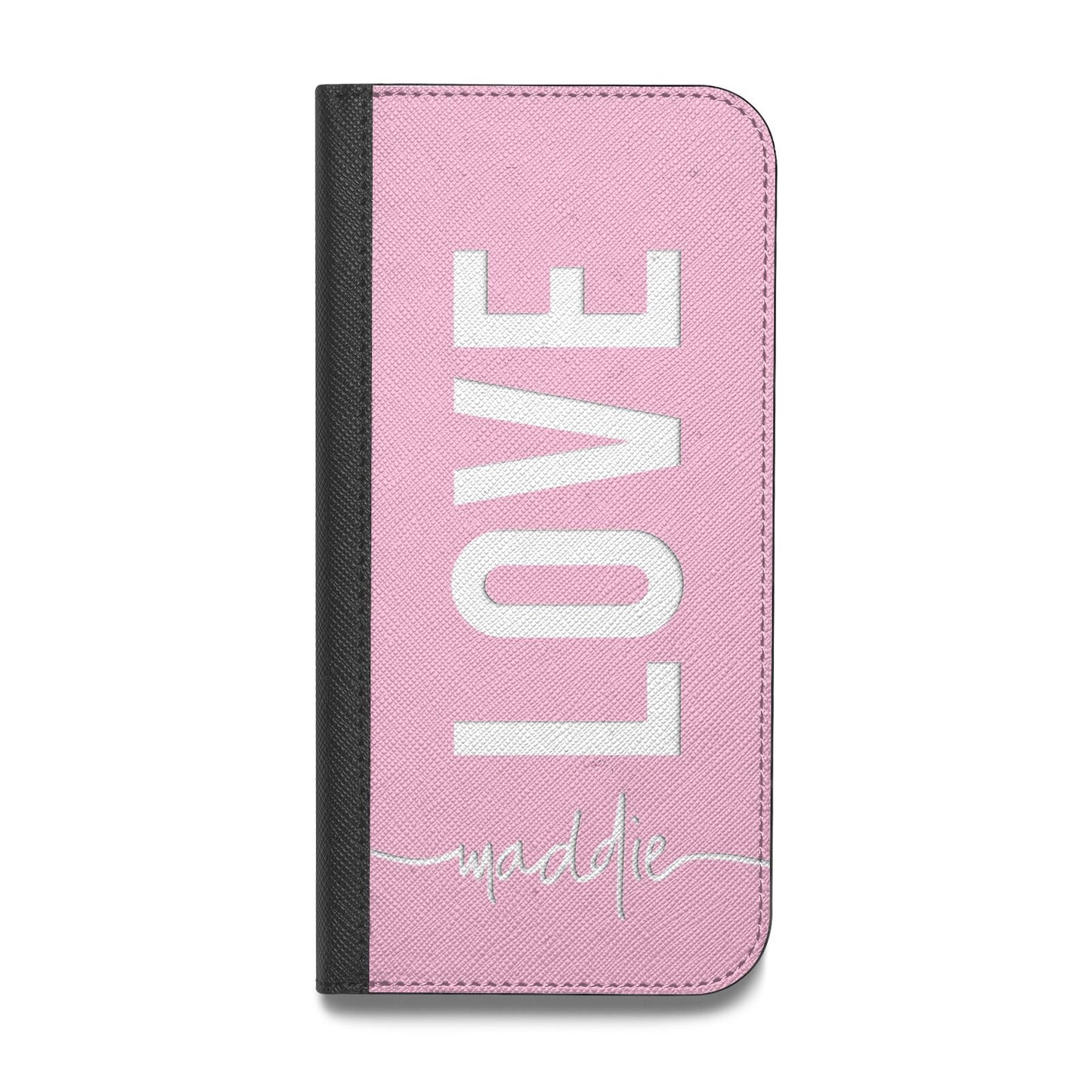 Personalised Love See Through Name Vegan Leather Flip Samsung Case