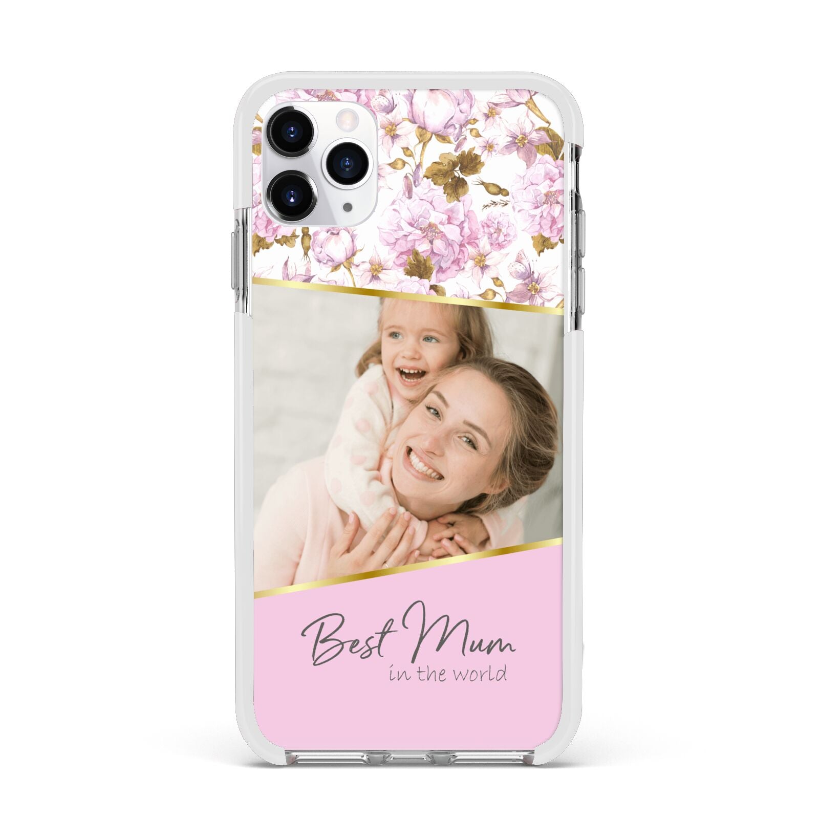 Personalised Love You Mum Apple iPhone 11 Pro Max in Silver with White Impact Case