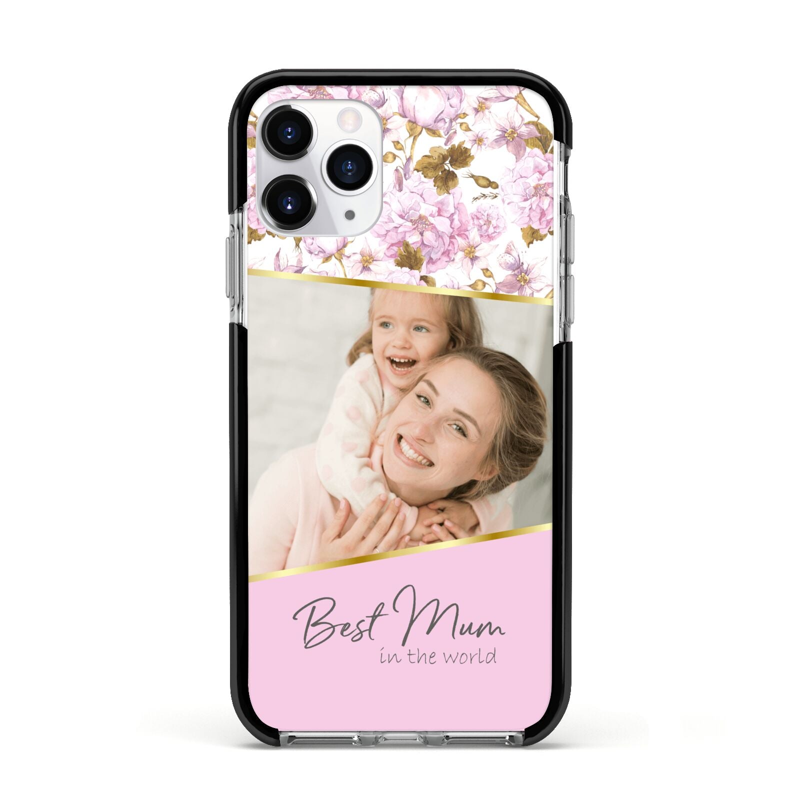 Personalised Love You Mum Apple iPhone 11 Pro in Silver with Black Impact Case