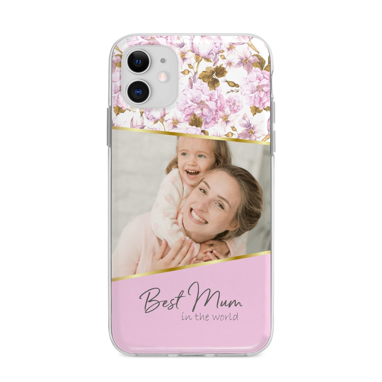 Personalised Love You Mum Apple iPhone 11 in White with Bumper Case