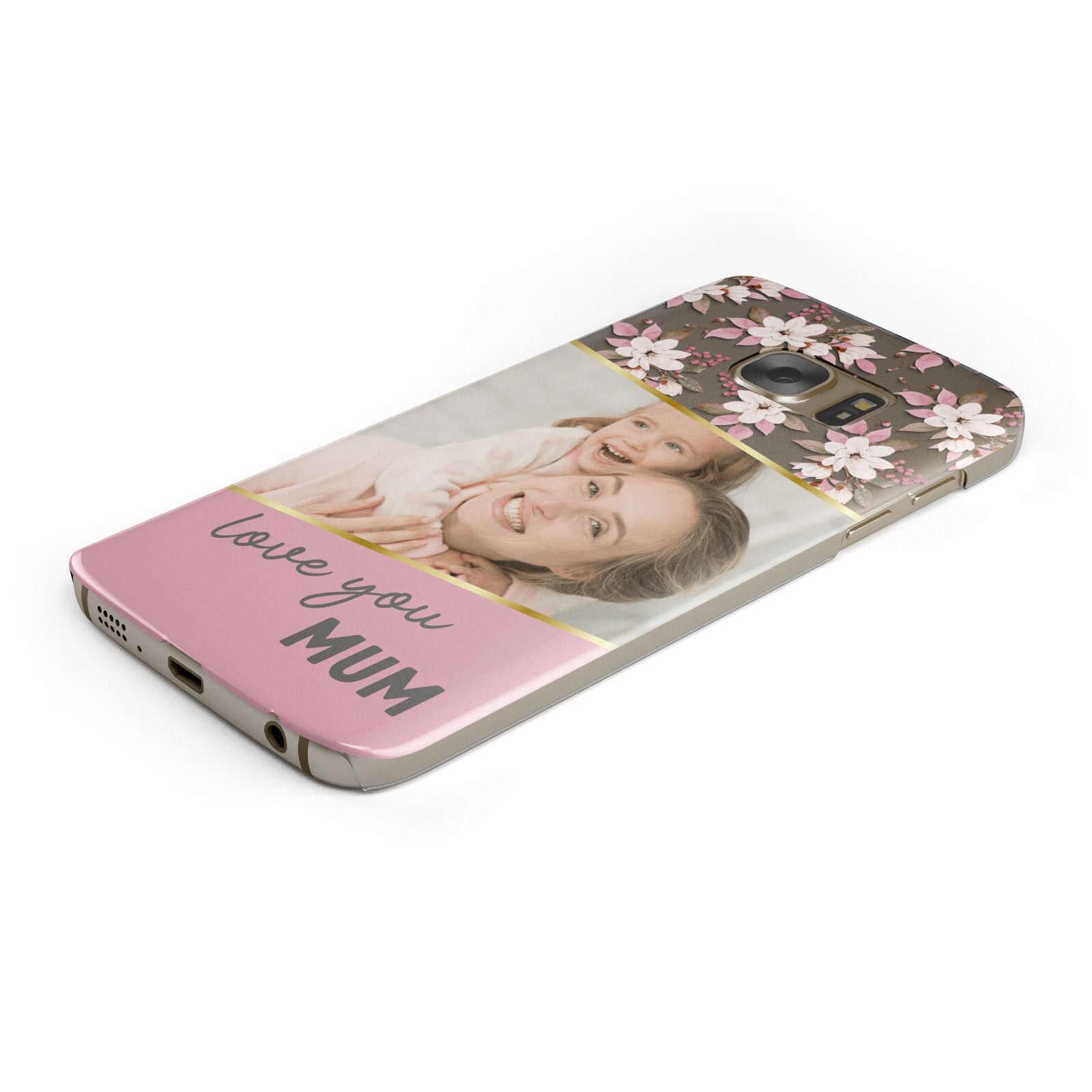 Personalised Love You Mum Protective Samsung Galaxy Case Angled Image