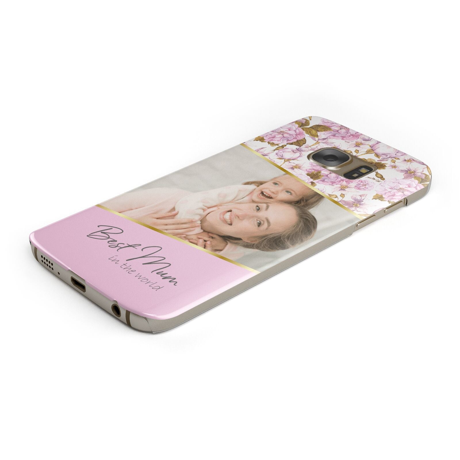 Personalised Love You Mum Protective Samsung Galaxy Case Angled Image