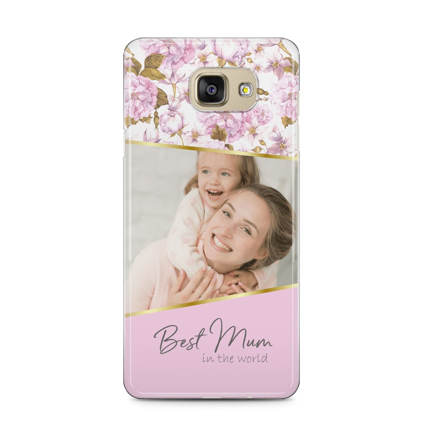 Personalised Love You Mum Samsung Galaxy A5 2016 Case on gold phone