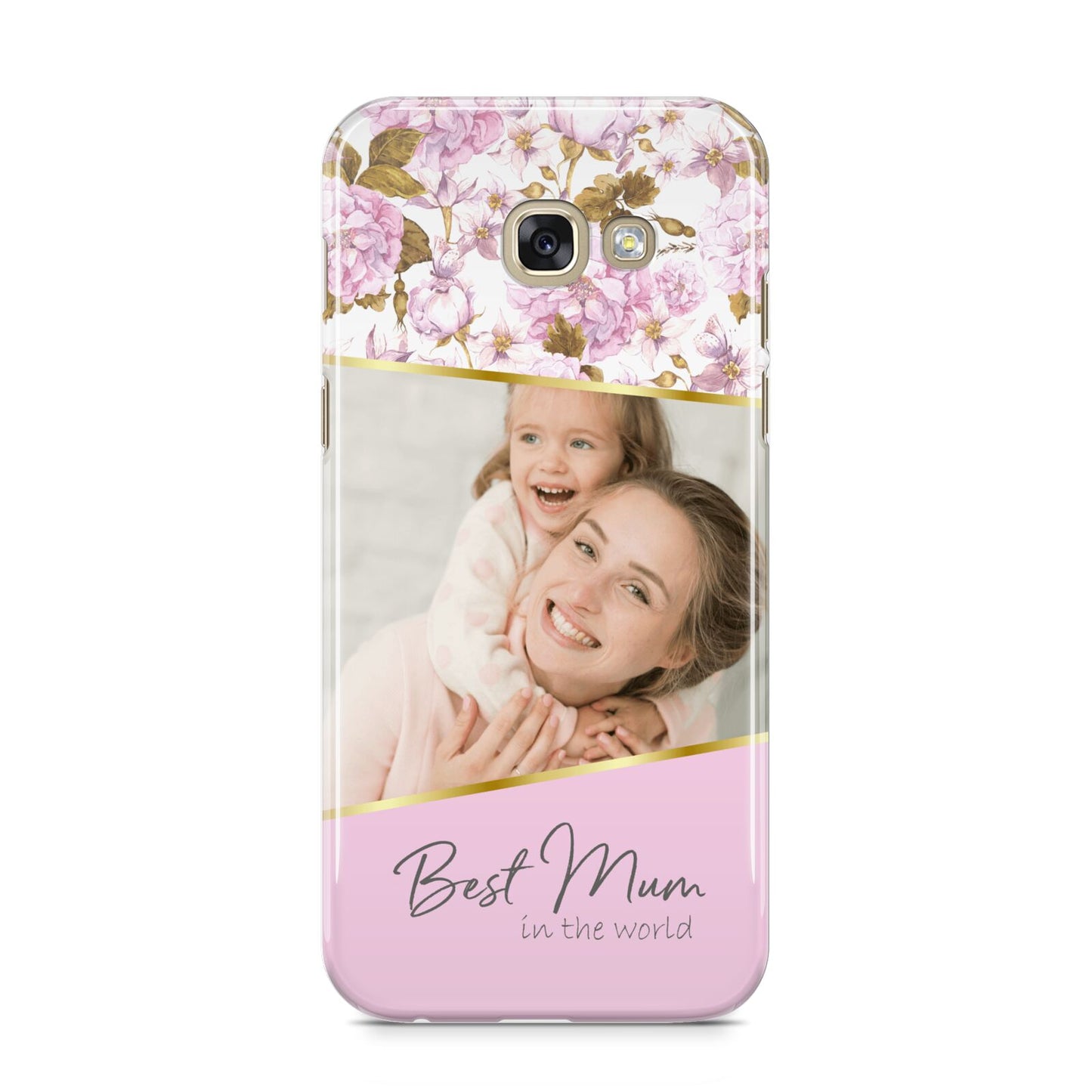 Personalised Love You Mum Samsung Galaxy A5 2017 Case on gold phone