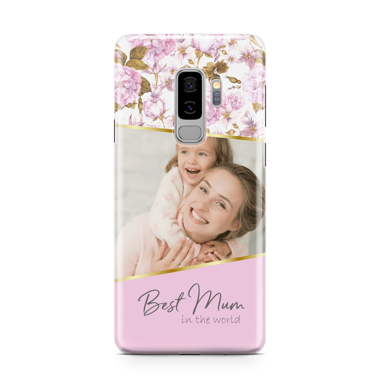 Personalised Love You Mum Samsung Galaxy S9 Plus Case on Silver phone