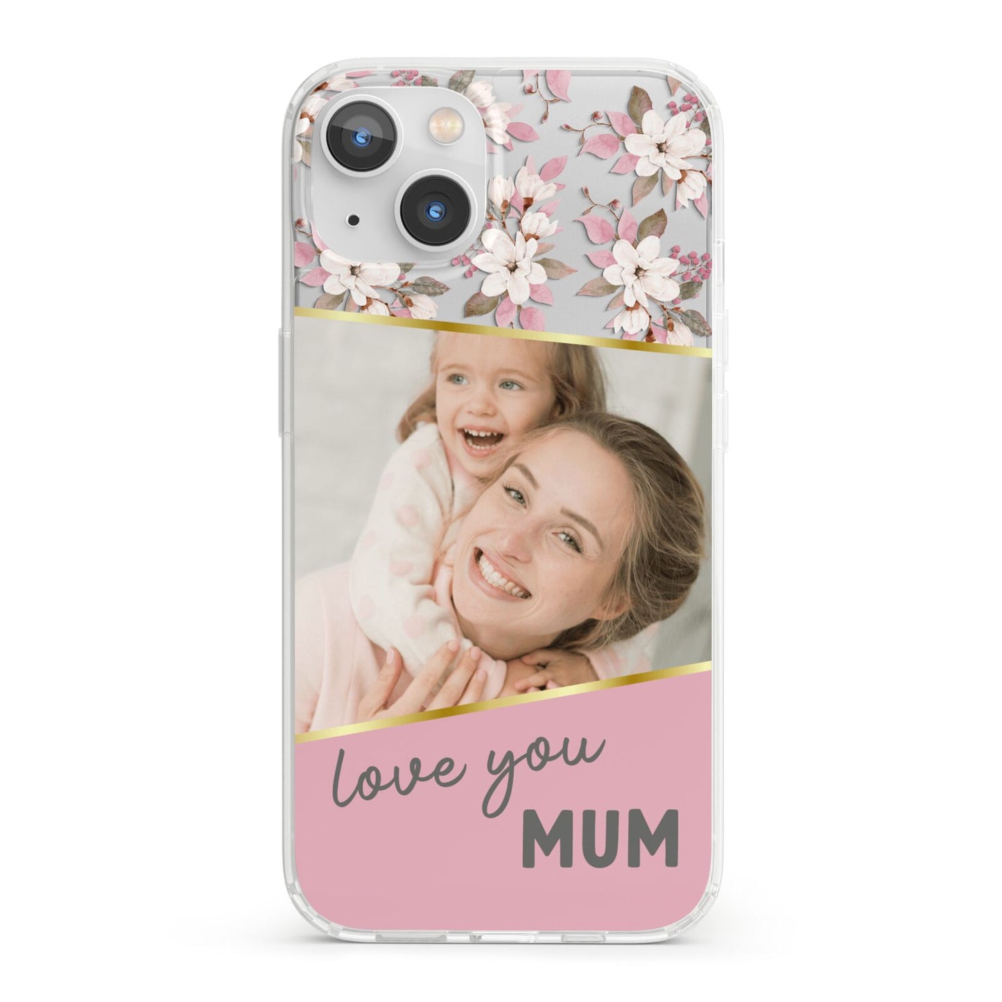 Personalised Love You Mum iPhone 13 Clear Bumper Case