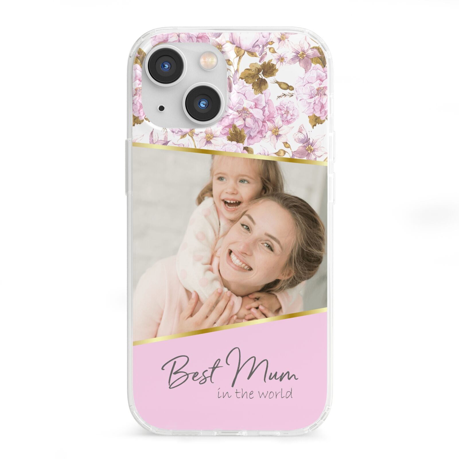 Personalised Love You Mum iPhone 13 Mini Clear Bumper Case